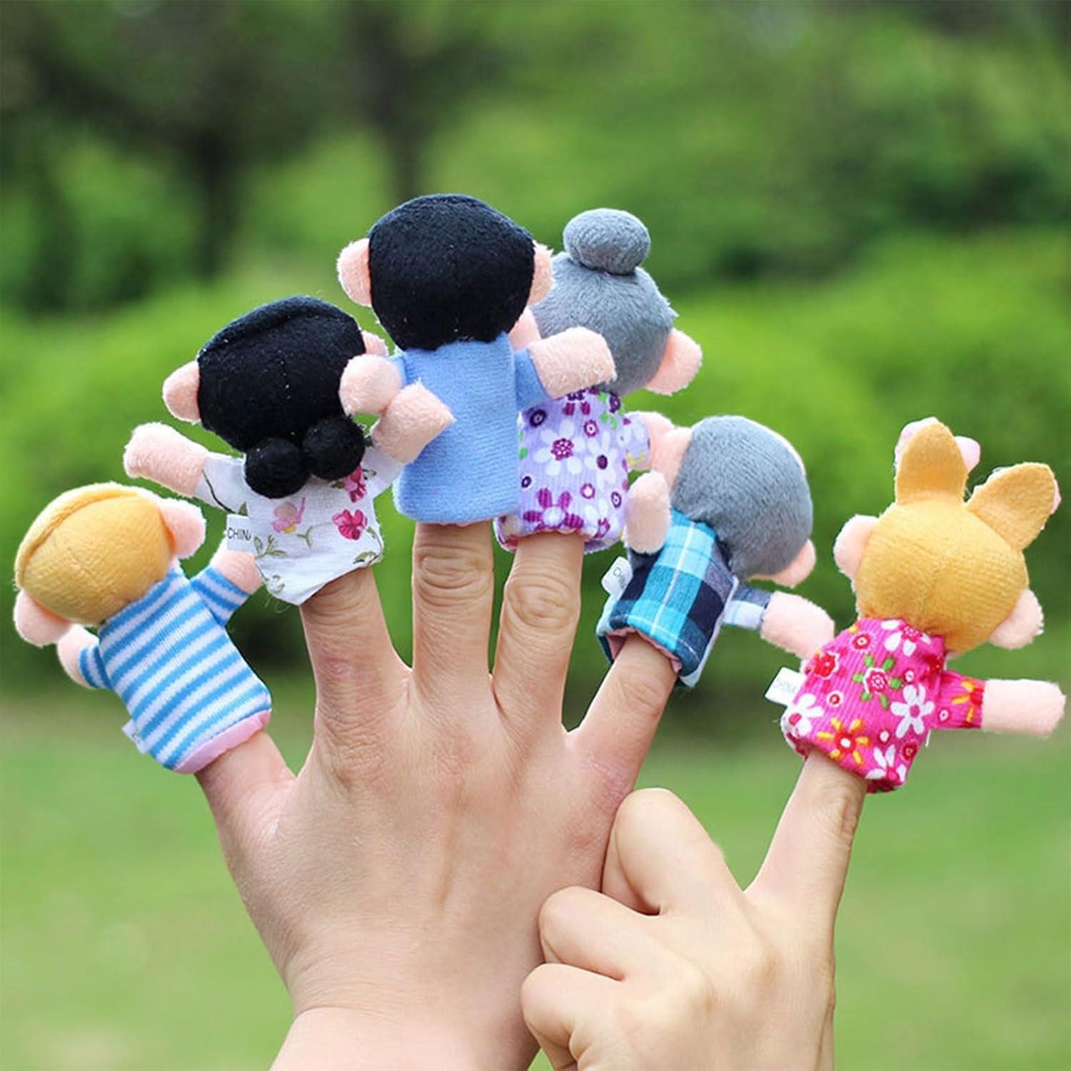 Juego de 6 Mini Títeres de Dedo Fansoftiks - Familia Abuelos