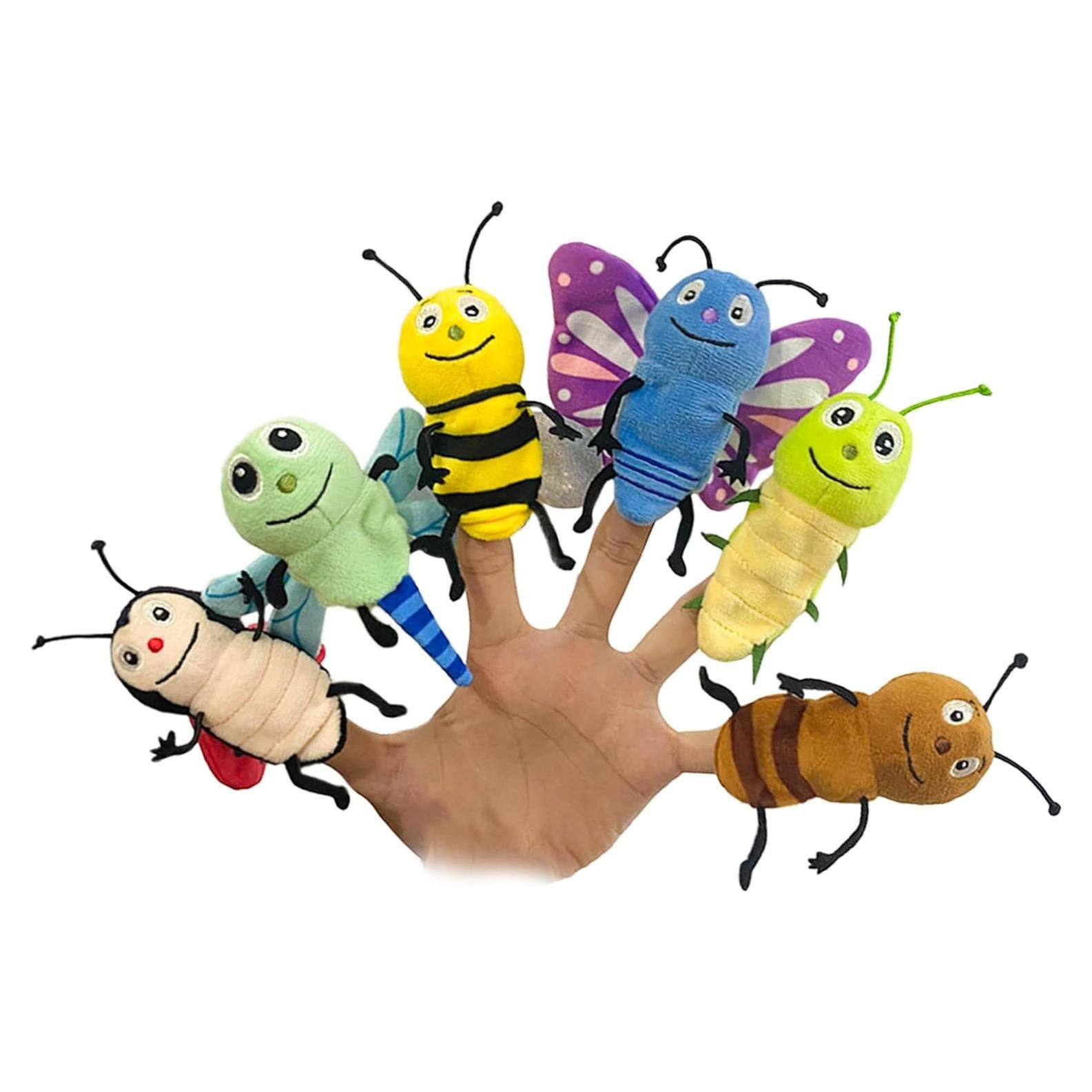 Juego de 6 Marionetas de Dedo Insectos JUSTQUNSEEN