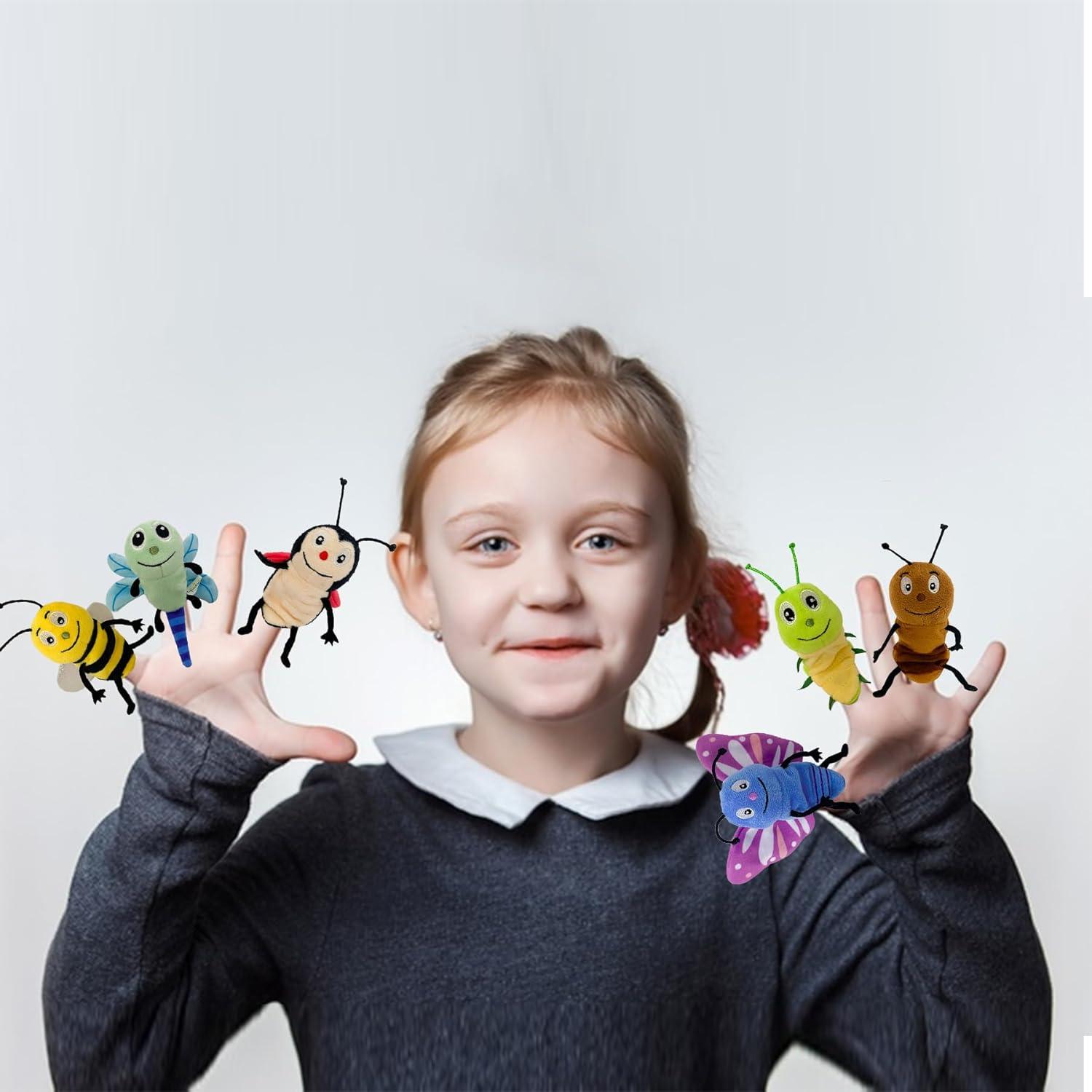 Juego de 6 Marionetas de Dedo Insectos JUSTQUNSEEN