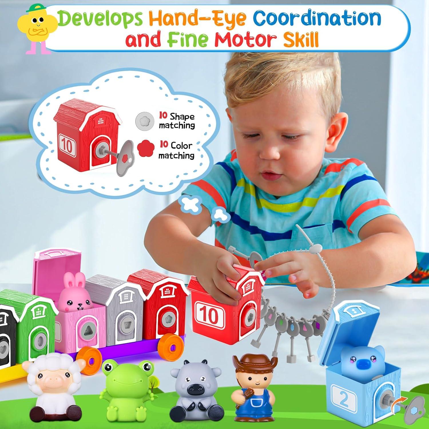 Juguete de Tren Montessori Tubkam para Niños 1-4 Años