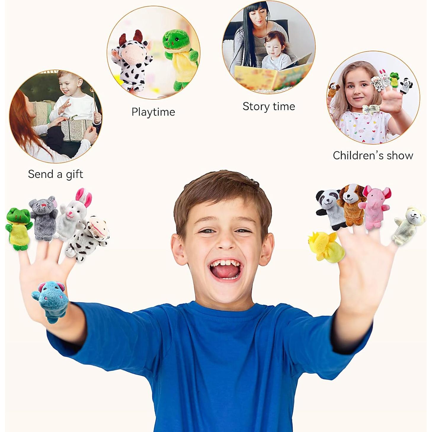 5 Piezas de Títeres de Dedo de Animales SAURAWAN para Niños