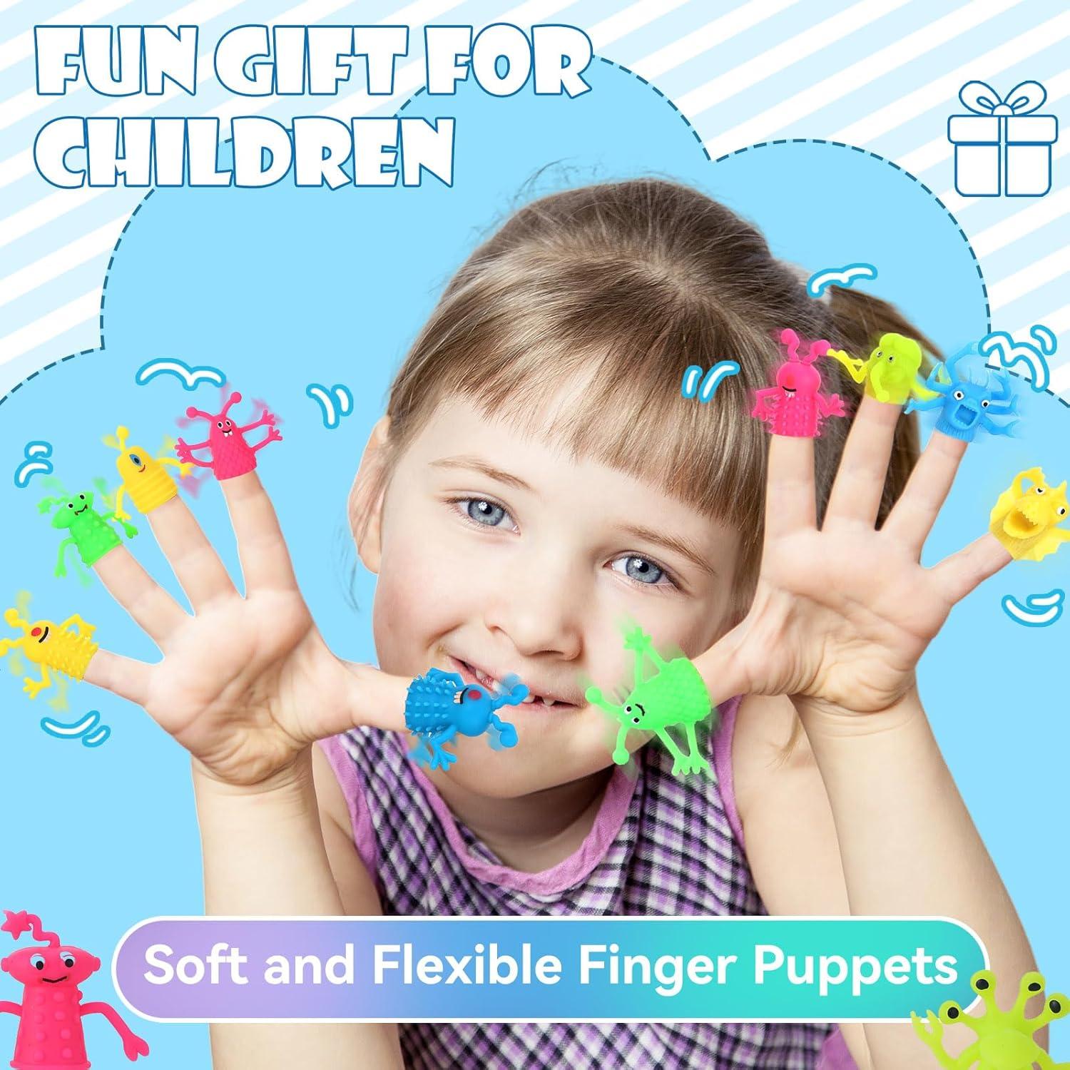 40 Marionetas de Dedo Monstruos HIYZI - Juguetes de Goma para Niños