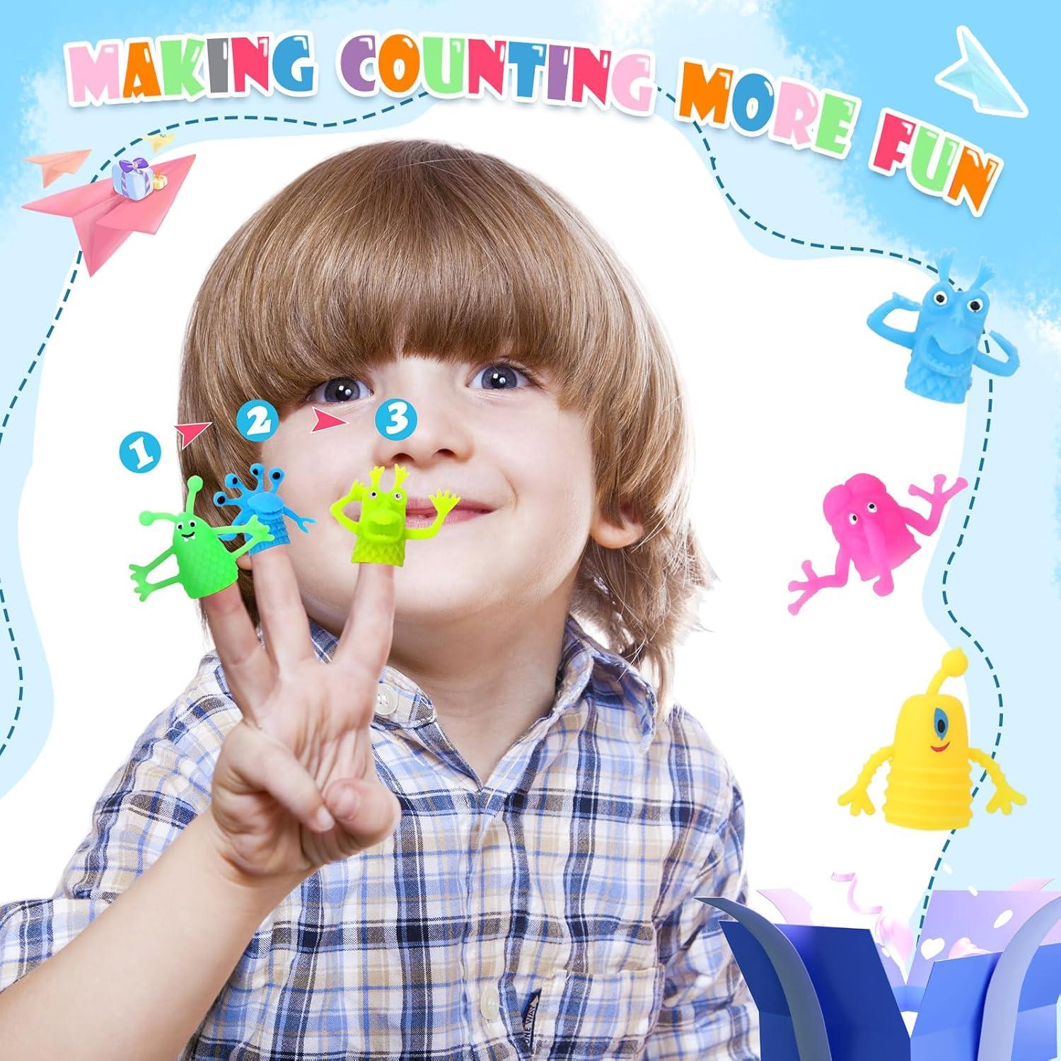 40 Marionetas de Dedo Monstruos HIYZI - Juguetes de Goma para Niños