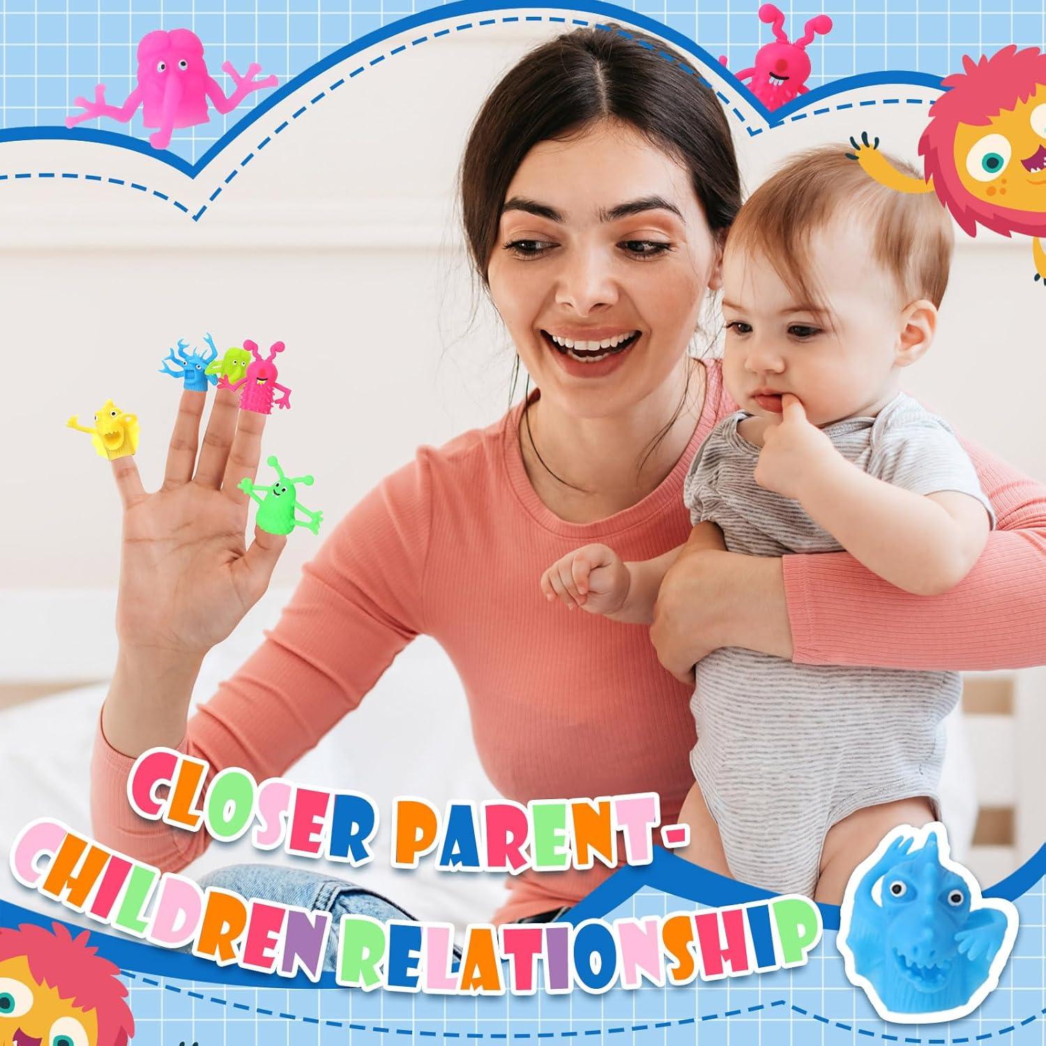 40 Marionetas de Dedo Monstruos HIYZI - Juguetes de Goma para Niños