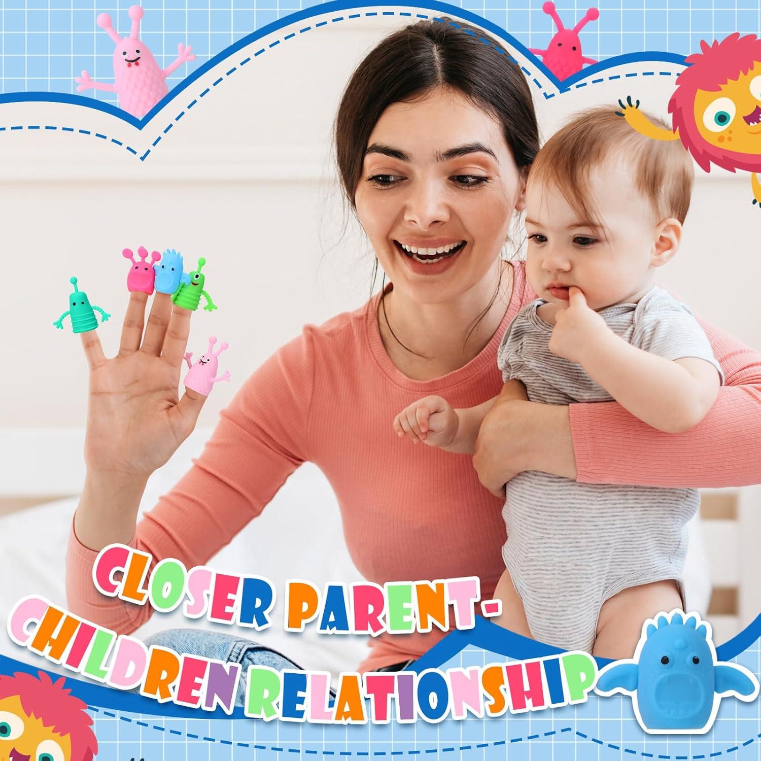 120 Títeres de Dedo Monstruos de Goma Suave Booson