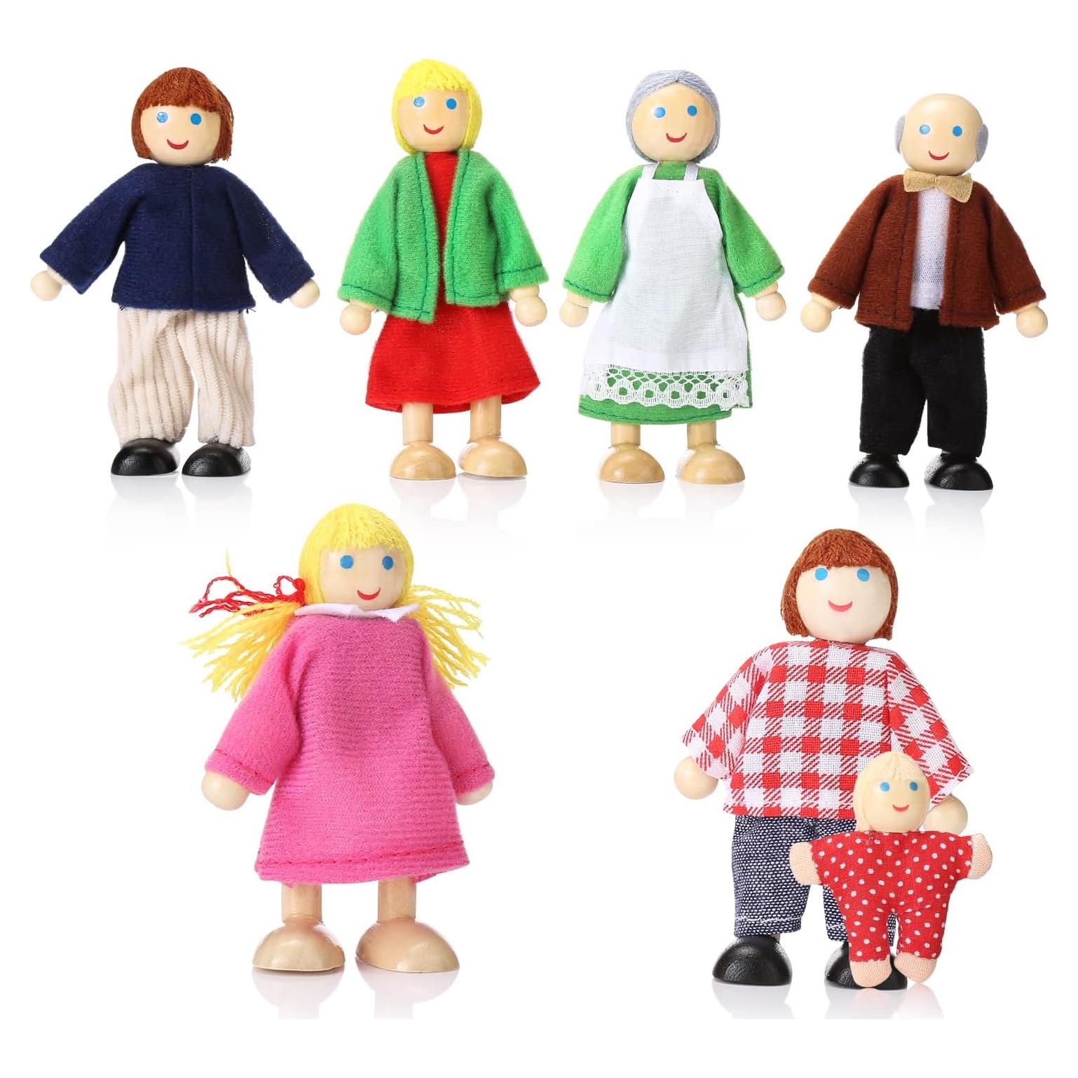 Juego de Muñecas de Madera Posables Jzszera - 7 Figuras