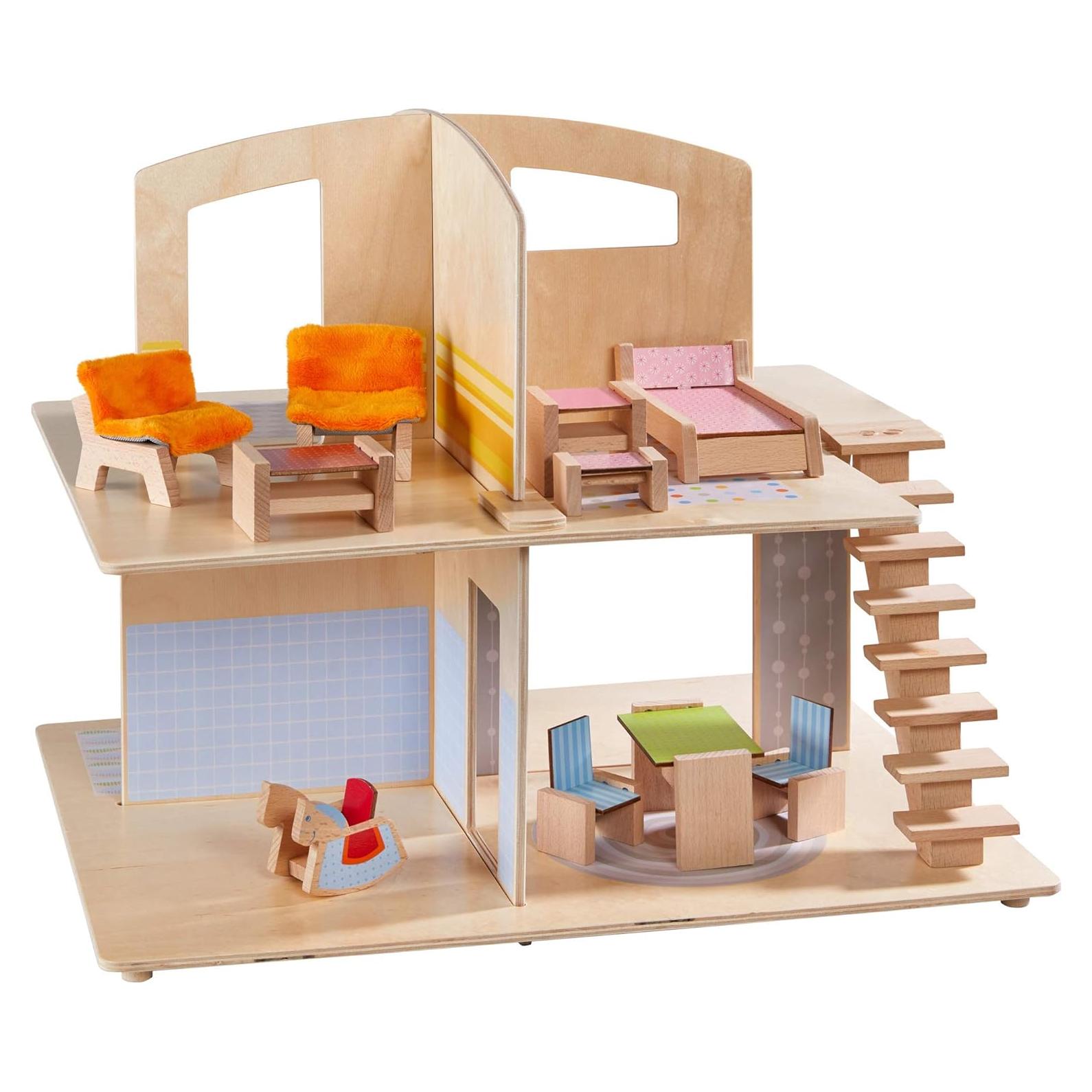 Casa de Muñecas HABA Villa de Amigos con 10 Muebles