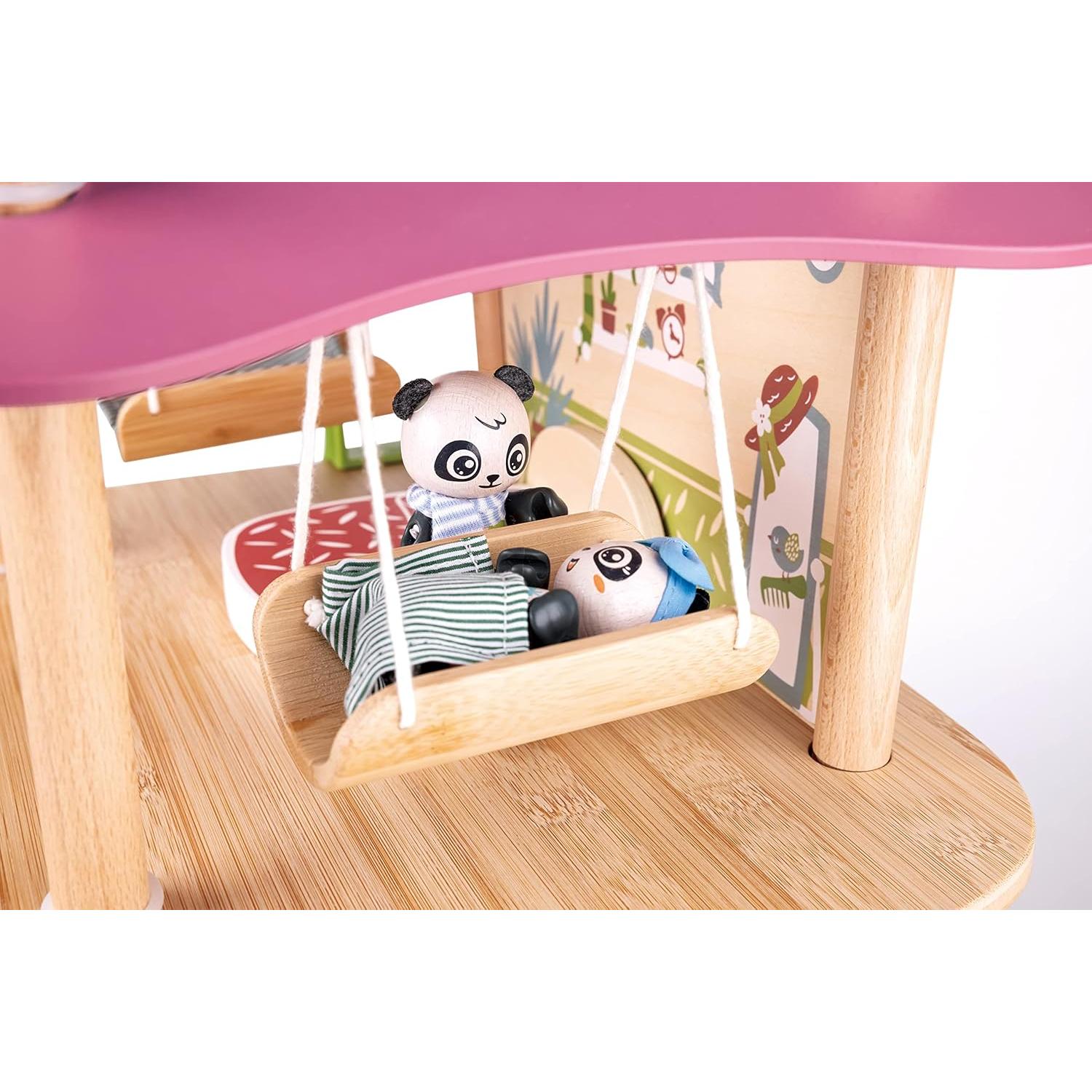 Casa de Muñecas Panda Hape E3413 de Bambú 3 Niveles 60x30x74cm