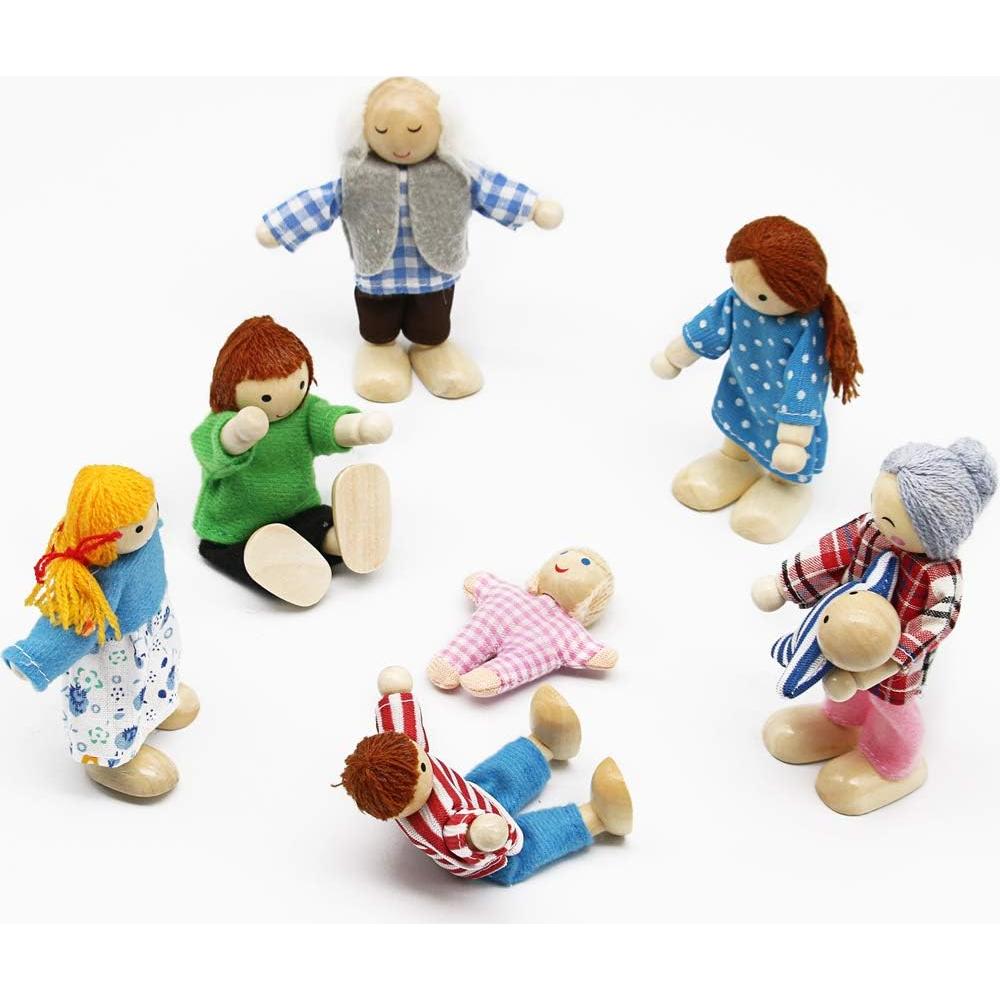 Conjunto de Muñecas de Madera PUCKWAY - 8 Figuras para Niños