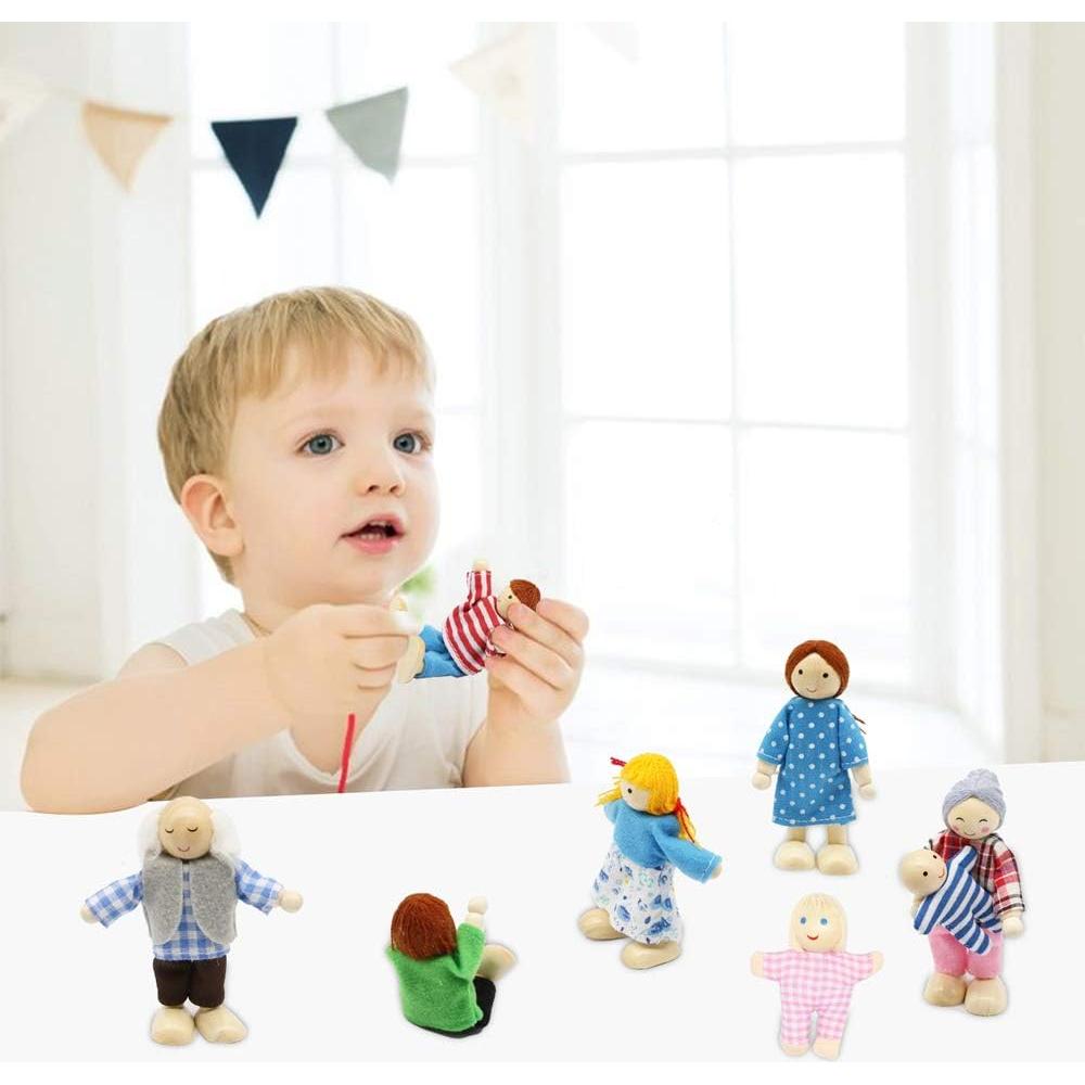 Conjunto de Muñecas de Madera PUCKWAY - 8 Figuras para Niños