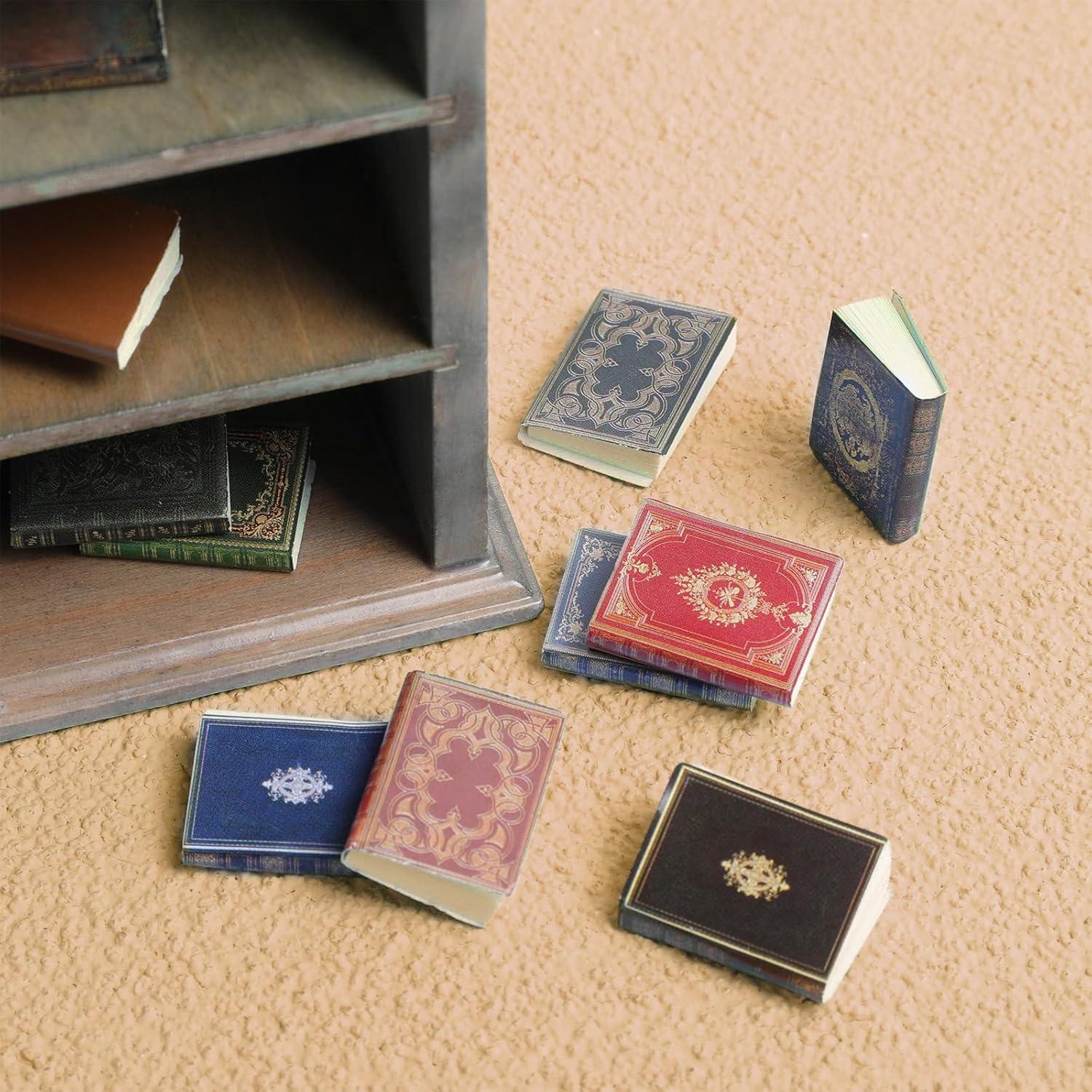 Conjunto Miniaturas Libros y Estante Poen 27 Pcs Vintage