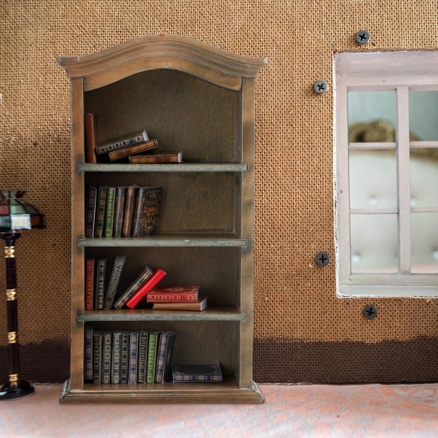 Conjunto Miniaturas Libros y Estante Poen 27 Pcs Vintage