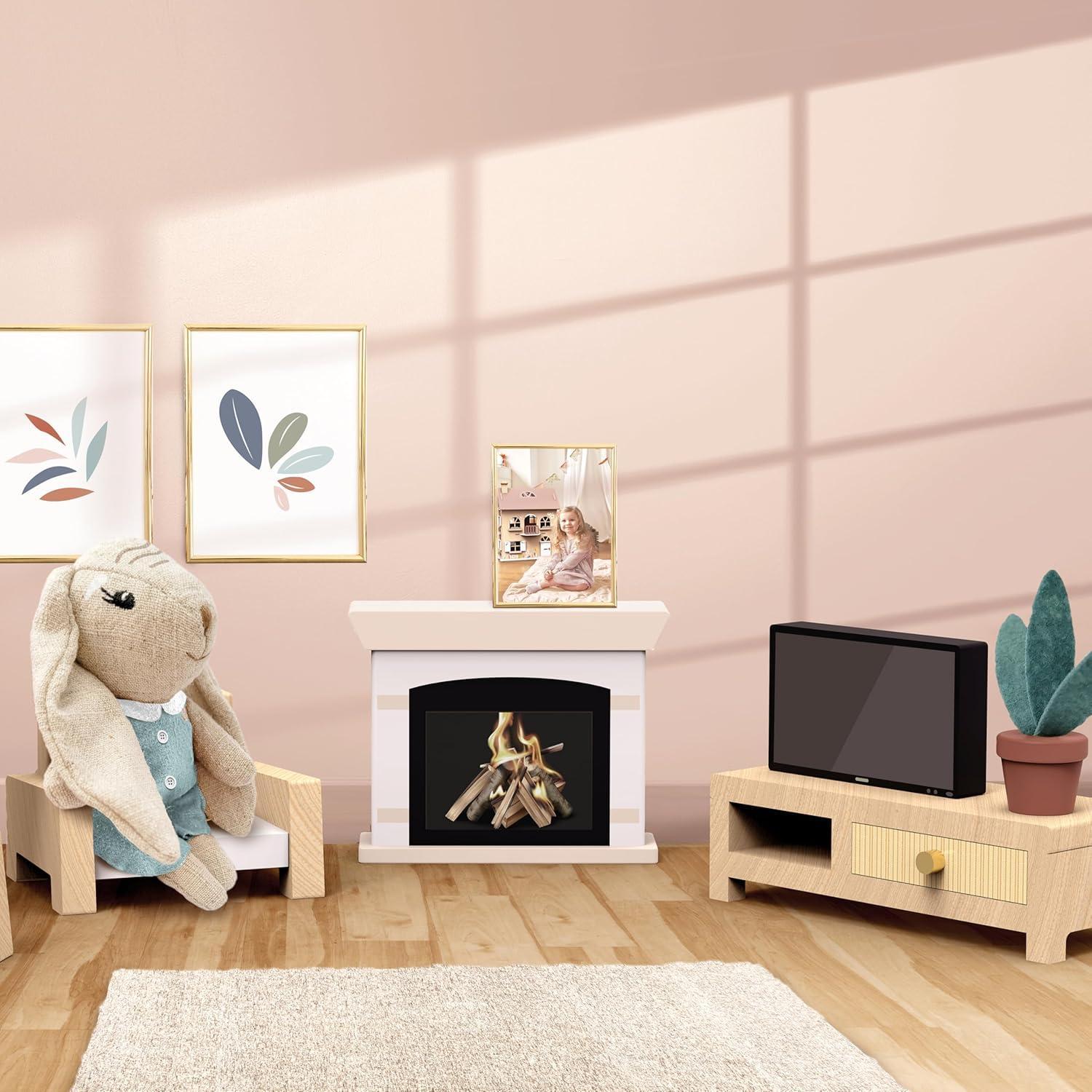 Juego de Sala de Estar Speedy Monkey para Casa de Muñecas - Muebles Miniatura