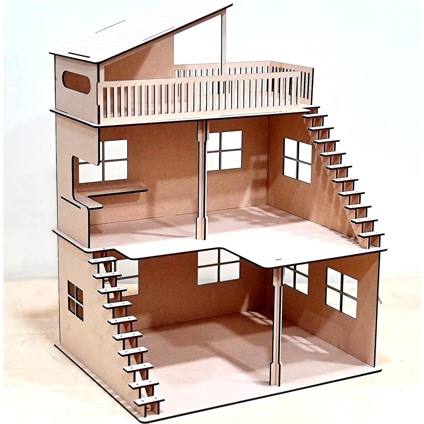 Casa de Muñecas de Madera StonKraft 52.7x31.8x38.1 cm DIY