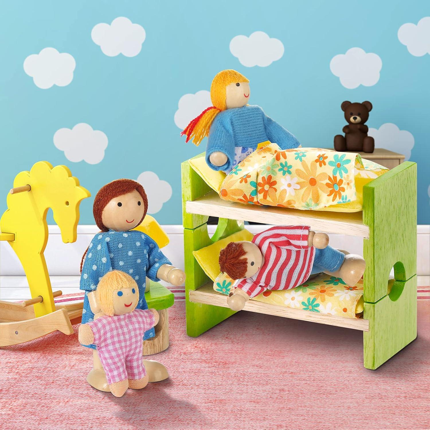 Conjunto de Muñecas de Madera Jzszera - 8 Figuras Familiares