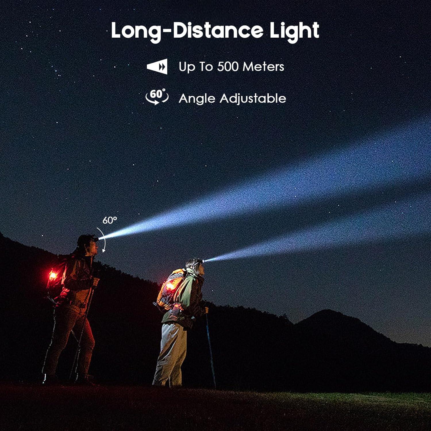 Linterna Frontal Recargable Elmchee 2500 Lúmenes 14 Modos