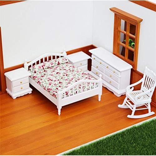 Conjunto de Muebles Miniatura 1:12 EatingBiting - Cama, Silla, Espejo