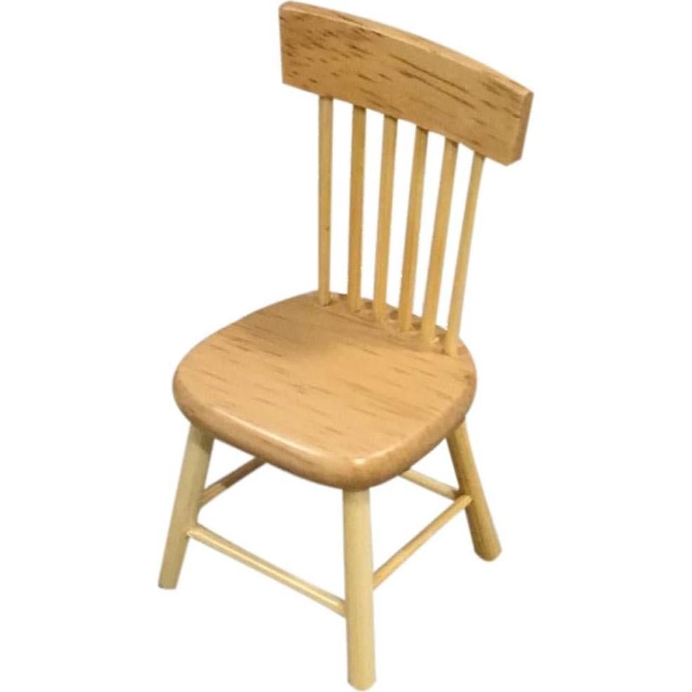 Conjunto de Mesa y Sillas de Madera para Casa de Muñecas 1:12 SXFSE