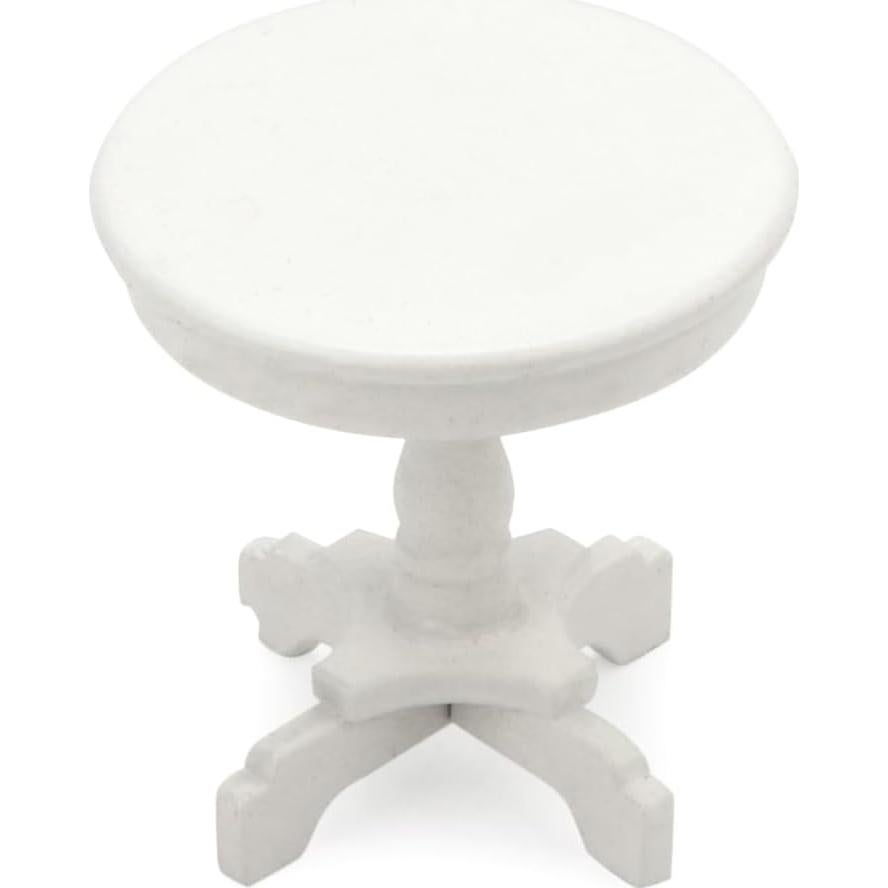 Mesa de Té Miniatura Cutemini 1:12 Madera Blanca 5x5.5 cm