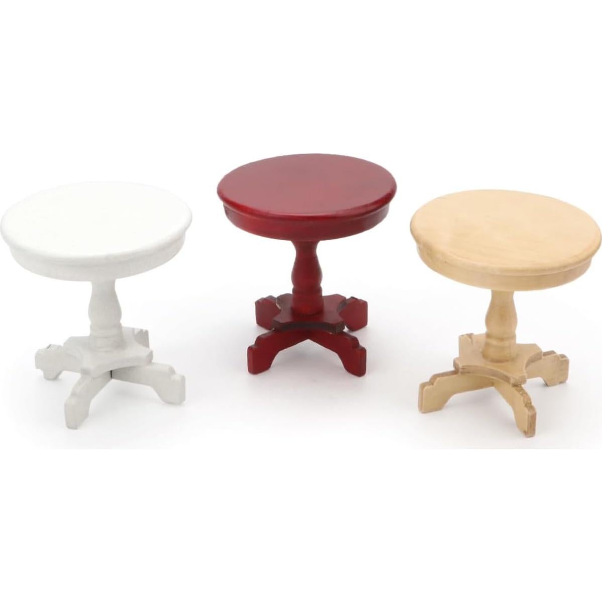 Mesa de Té Miniatura Cutemini 1:12 Madera Blanca 5x5.5 cm