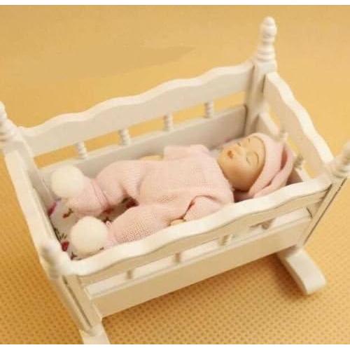 Cuna de Muñeca de Madera EatingBiting 1:12 Accesorios DIY