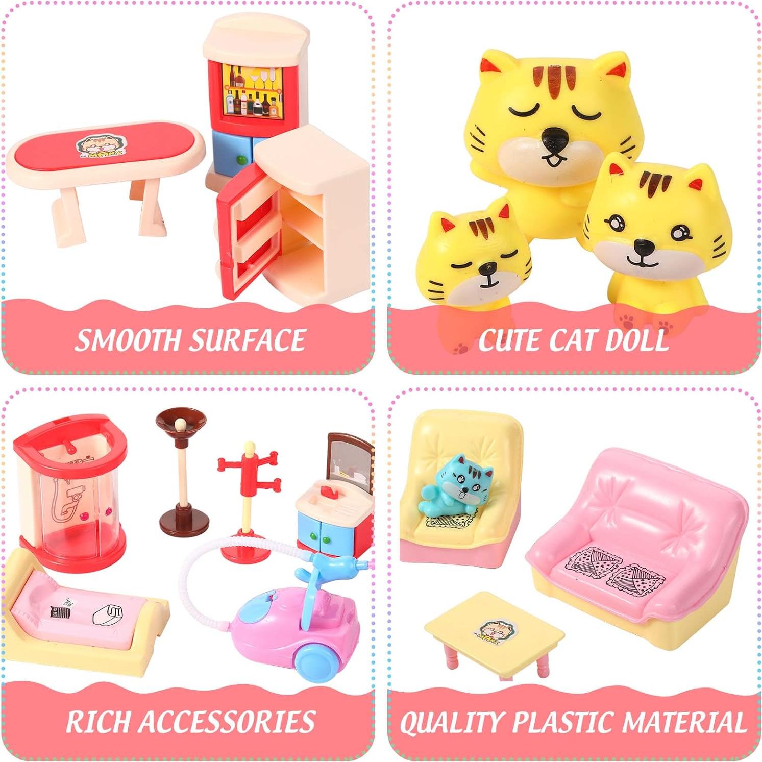 59 Piezas Accesorios Muebles Casa de Muñecas Chalyna