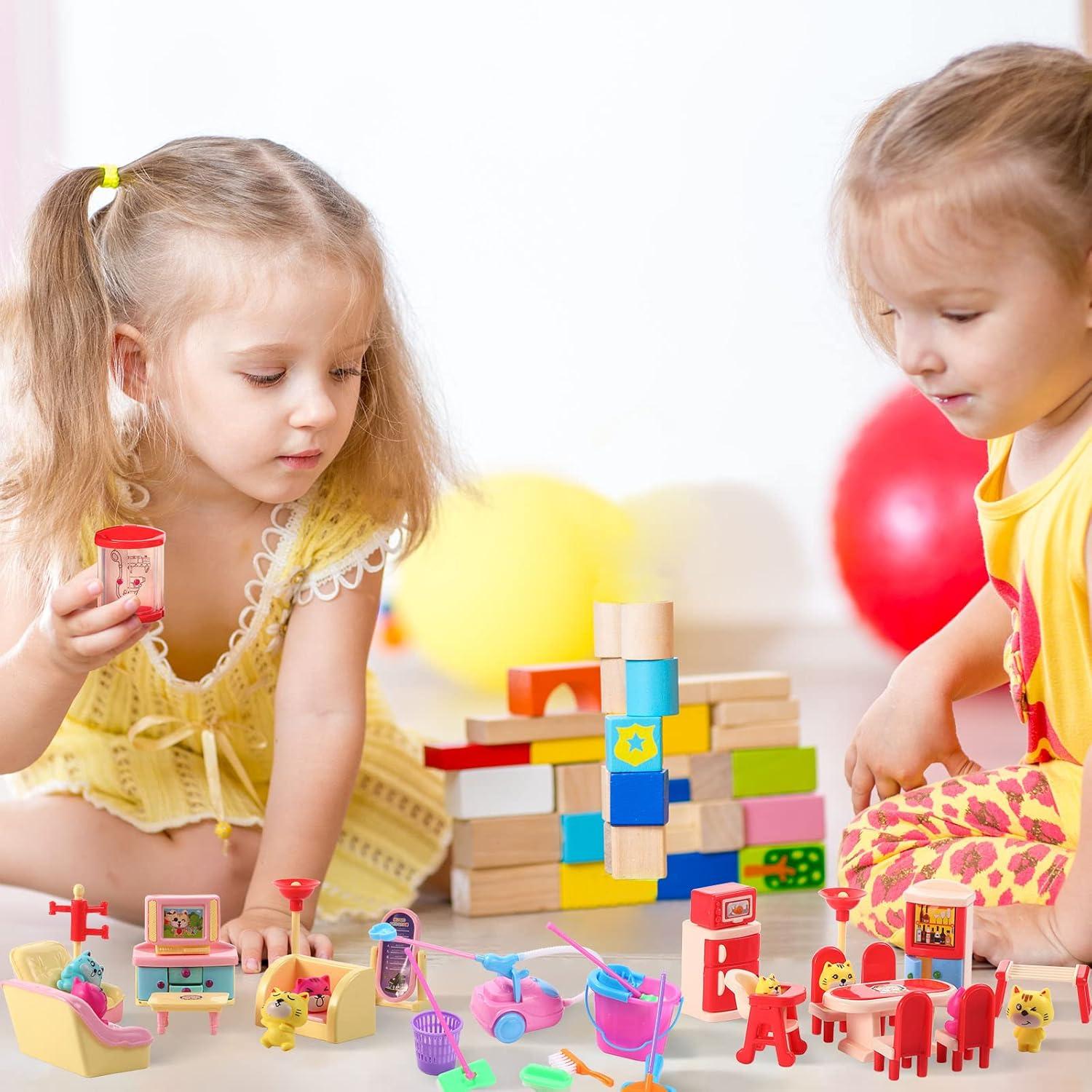 59 Piezas Accesorios Muebles Casa de Muñecas Chalyna