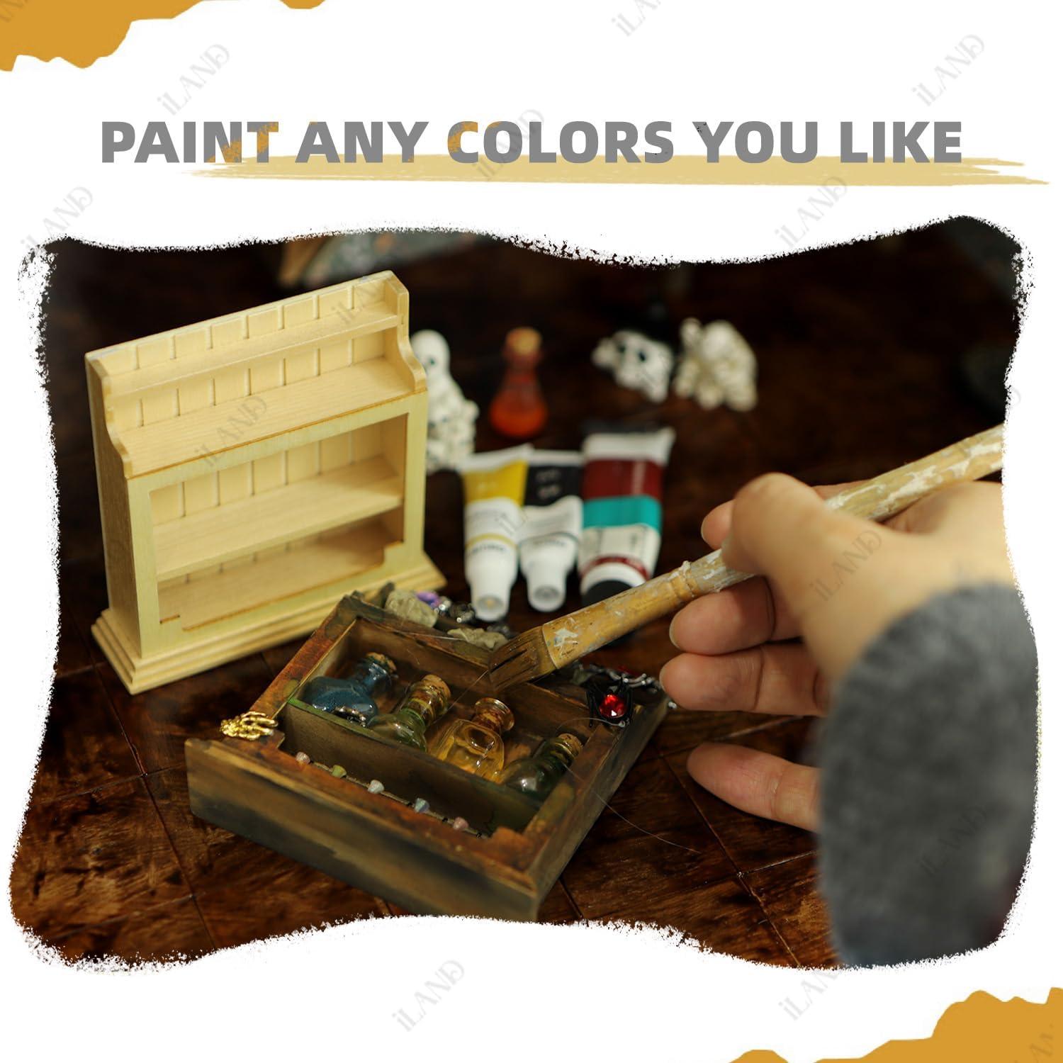 Muebles Miniatura iLAND 2pcs Armario Madera 1/12 Natural