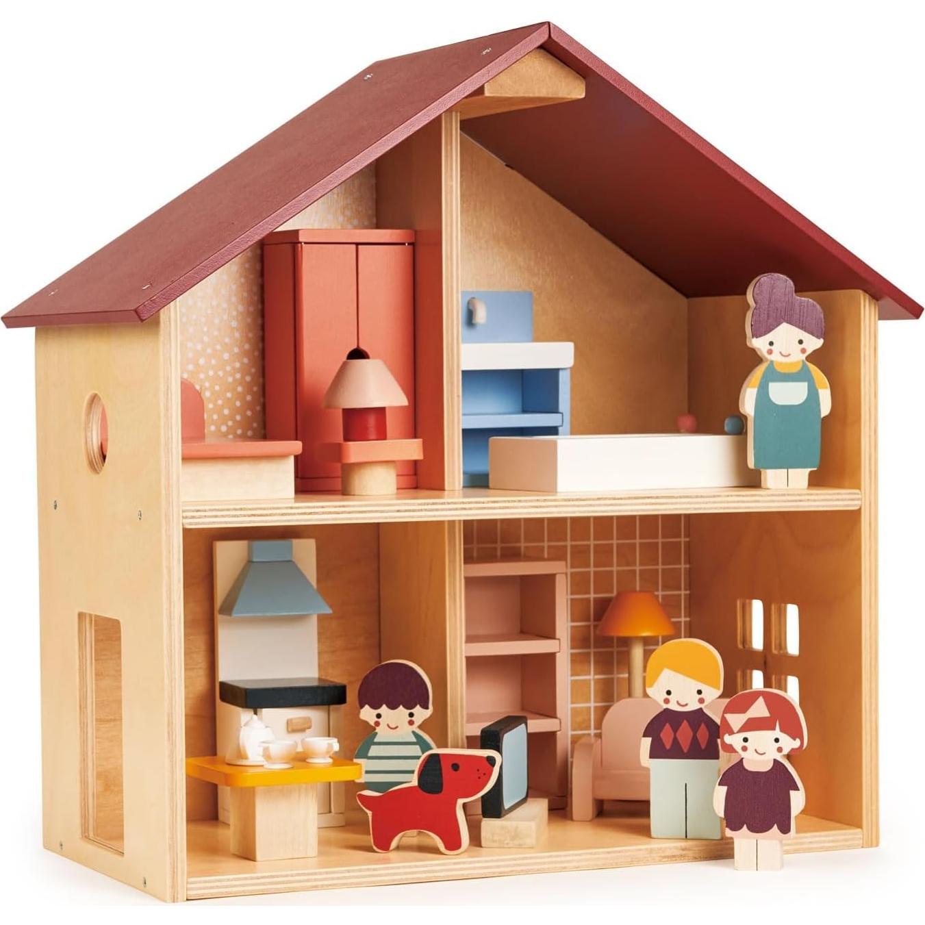 Familia de Muñecas de Madera Mentari - Set 5 Piezas 12m+