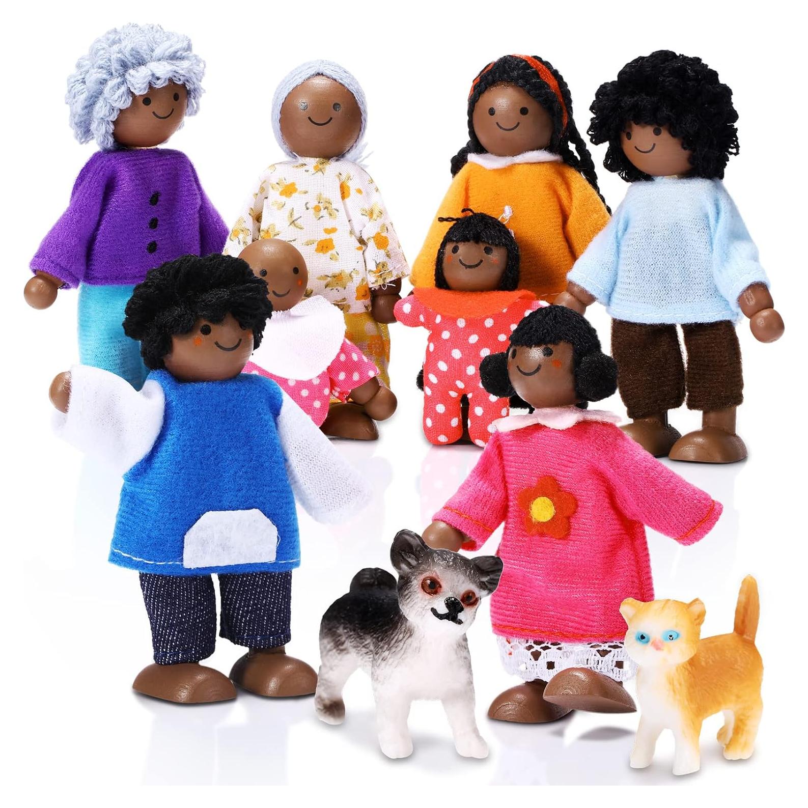 Juego de Casa de Muñecas de Madera Skylety 10 Piezas