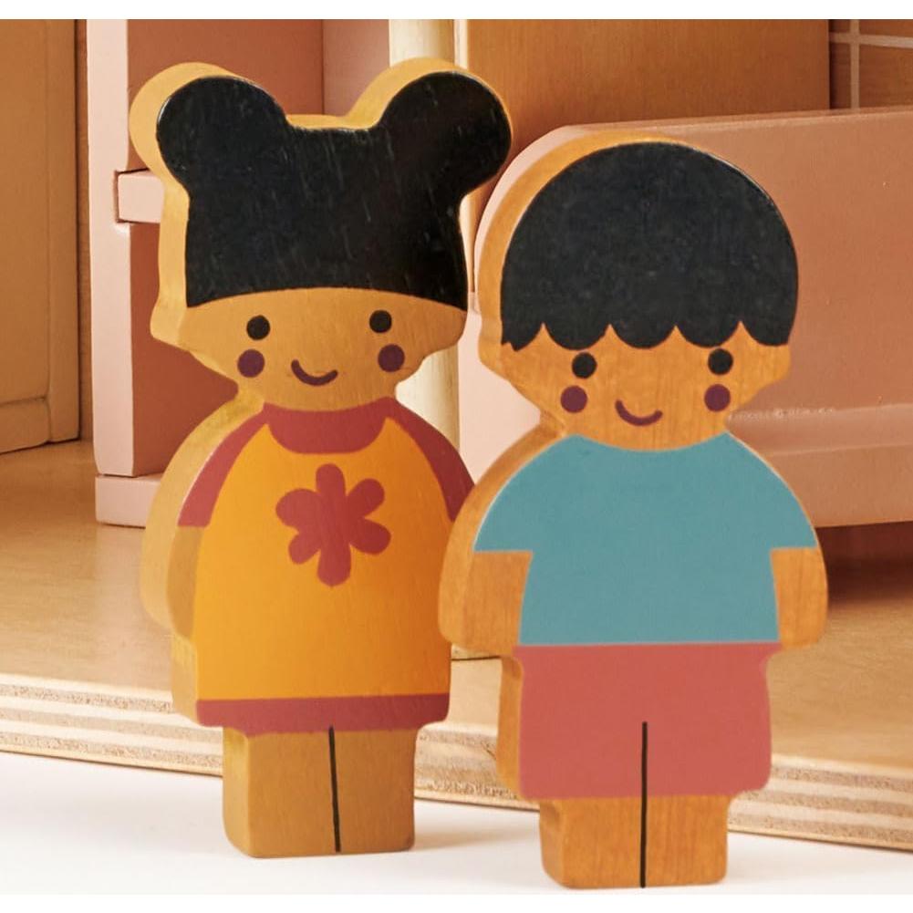 Familia de Muñecas de Madera Mentari - Set 5 Piezas 21x9.5cm