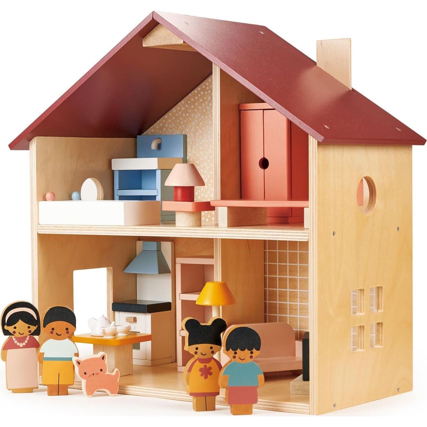 Familia de Muñecas de Madera Mentari - Set 5 Piezas 21x9.5cm