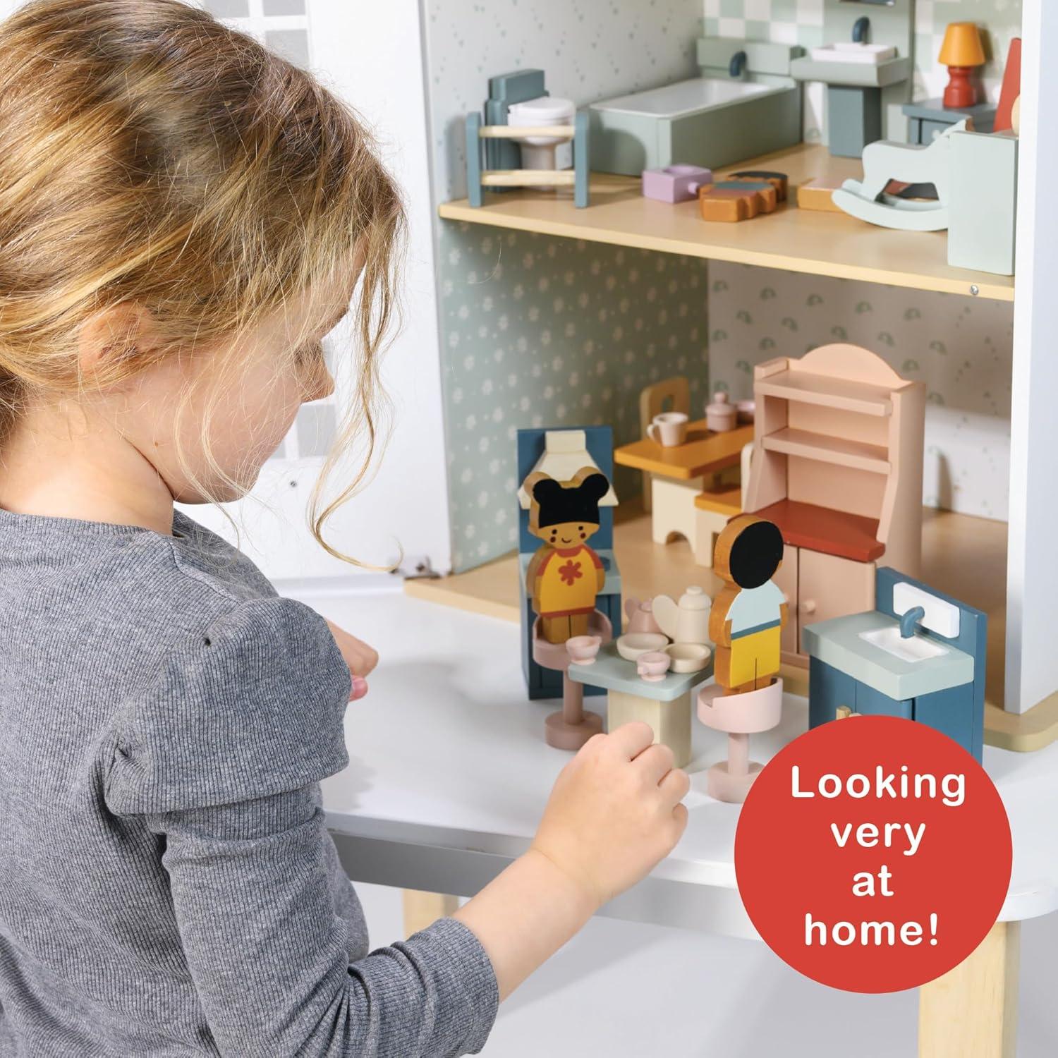 Familia de Muñecas de Madera Mentari - Set 5 Piezas 21x9.5cm