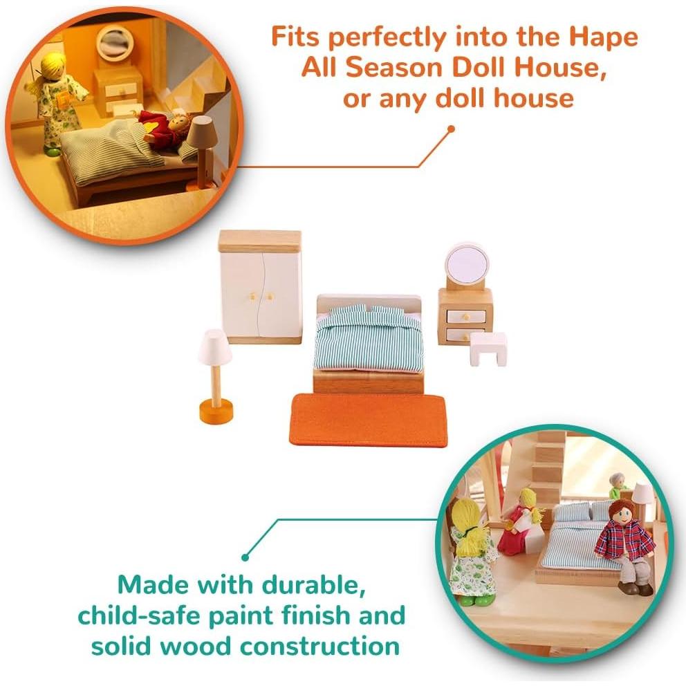 Dormitorio Principal Hape E3450 Madera para Casa de Muñecas