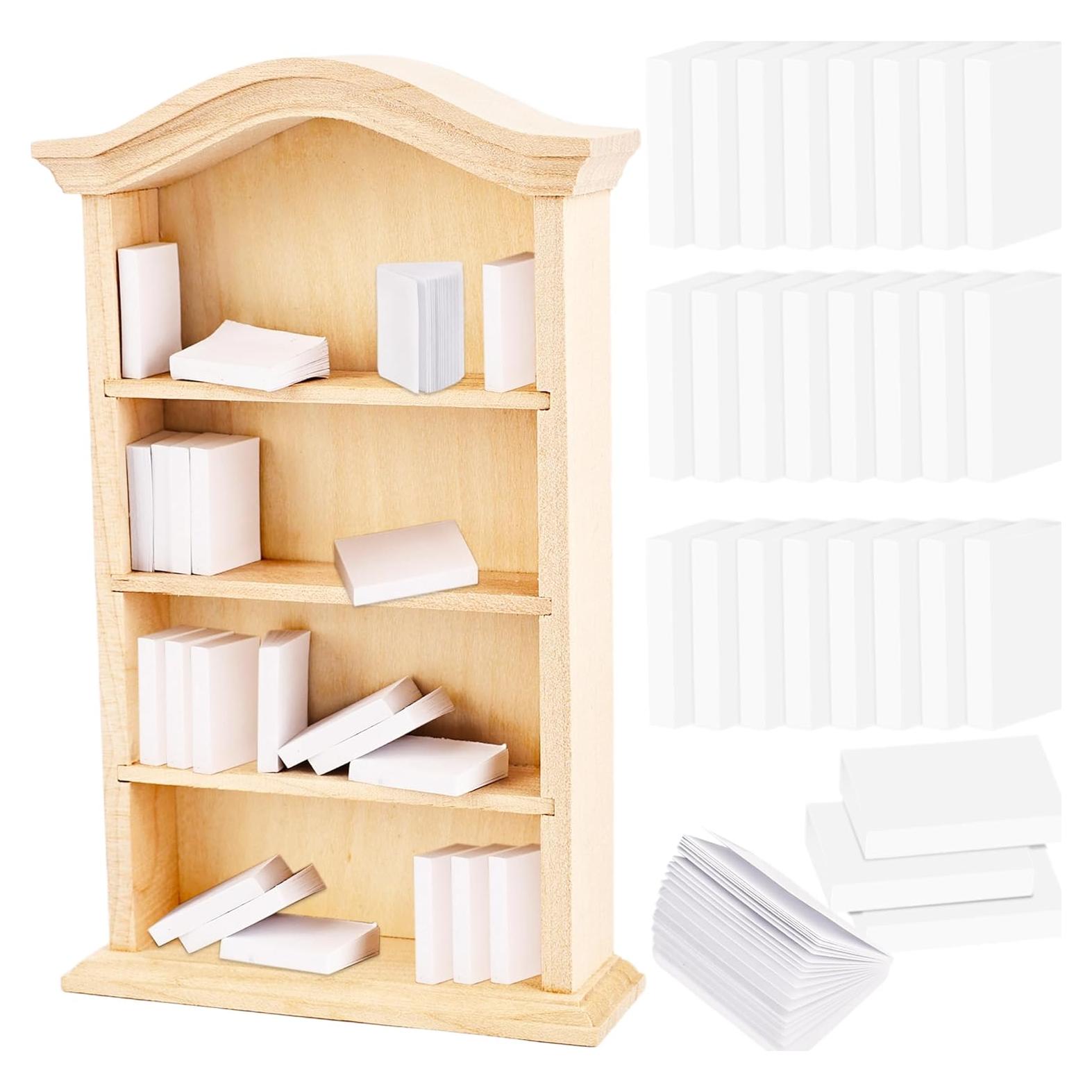 Mini Estantería de Madera Kugliwa con 50 Libros Blancos 4 Pisos