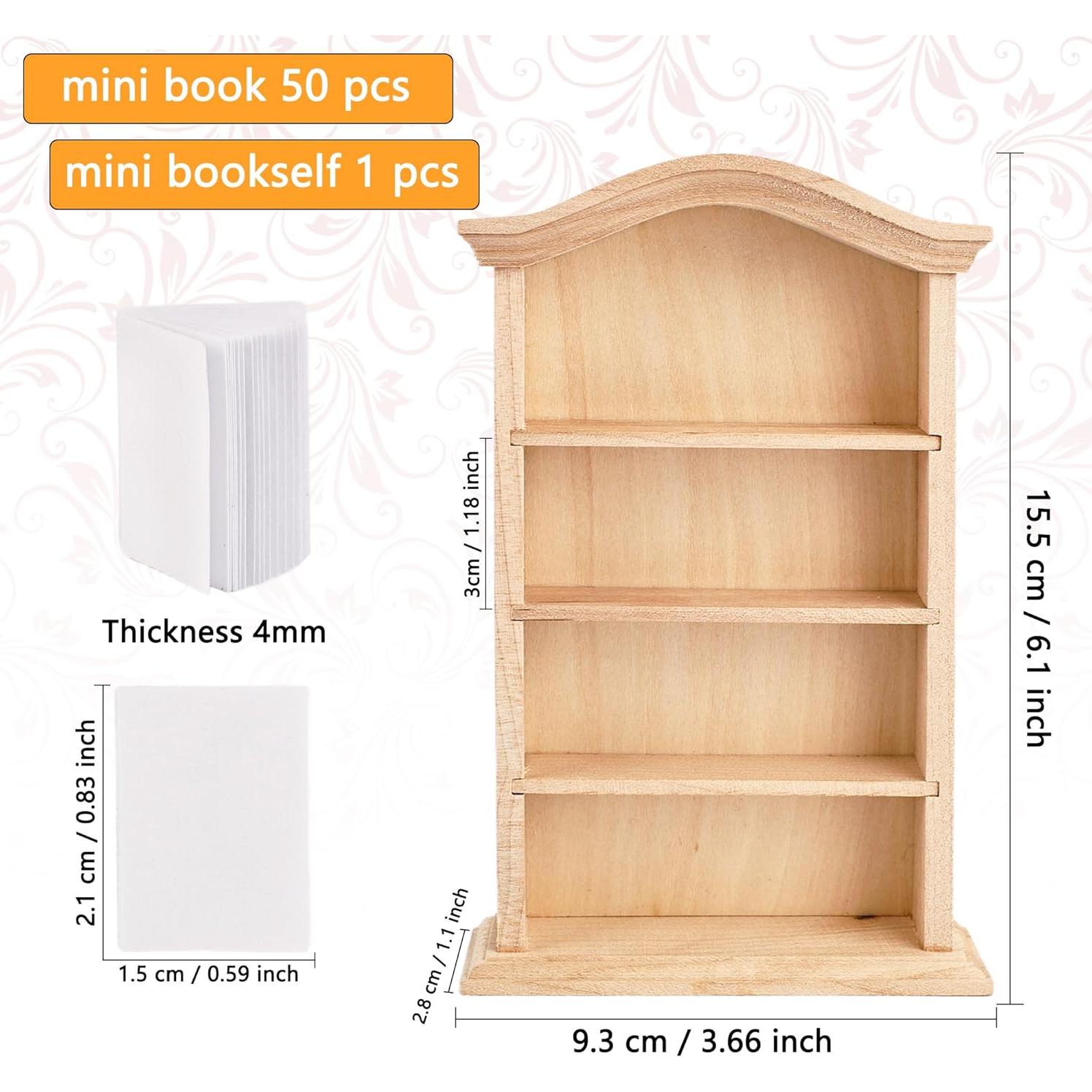 Mini Estantería de Madera Kugliwa con 50 Libros Blancos 4 Pisos