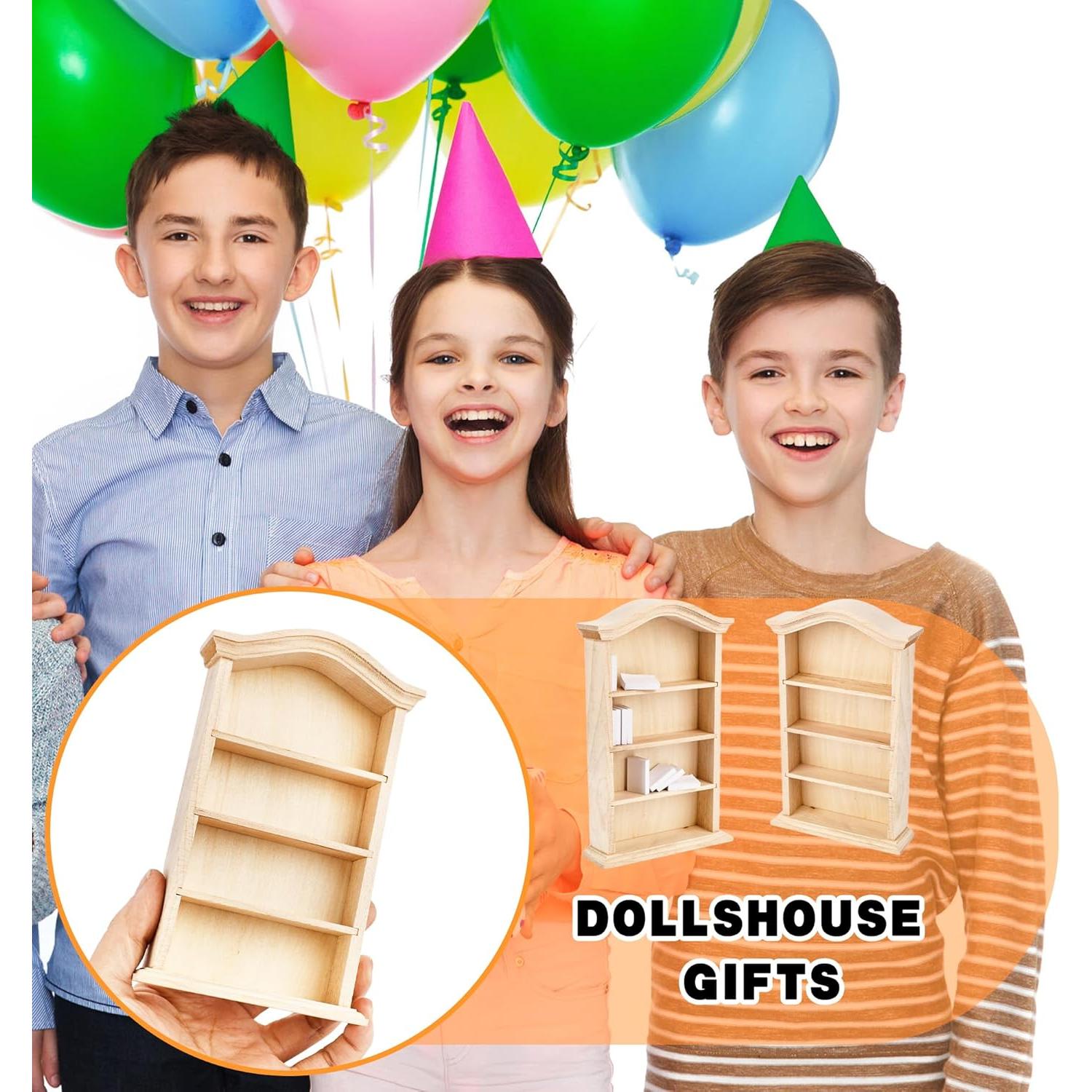 Mini Estantería de Madera Kugliwa con 50 Libros Blancos 4 Pisos