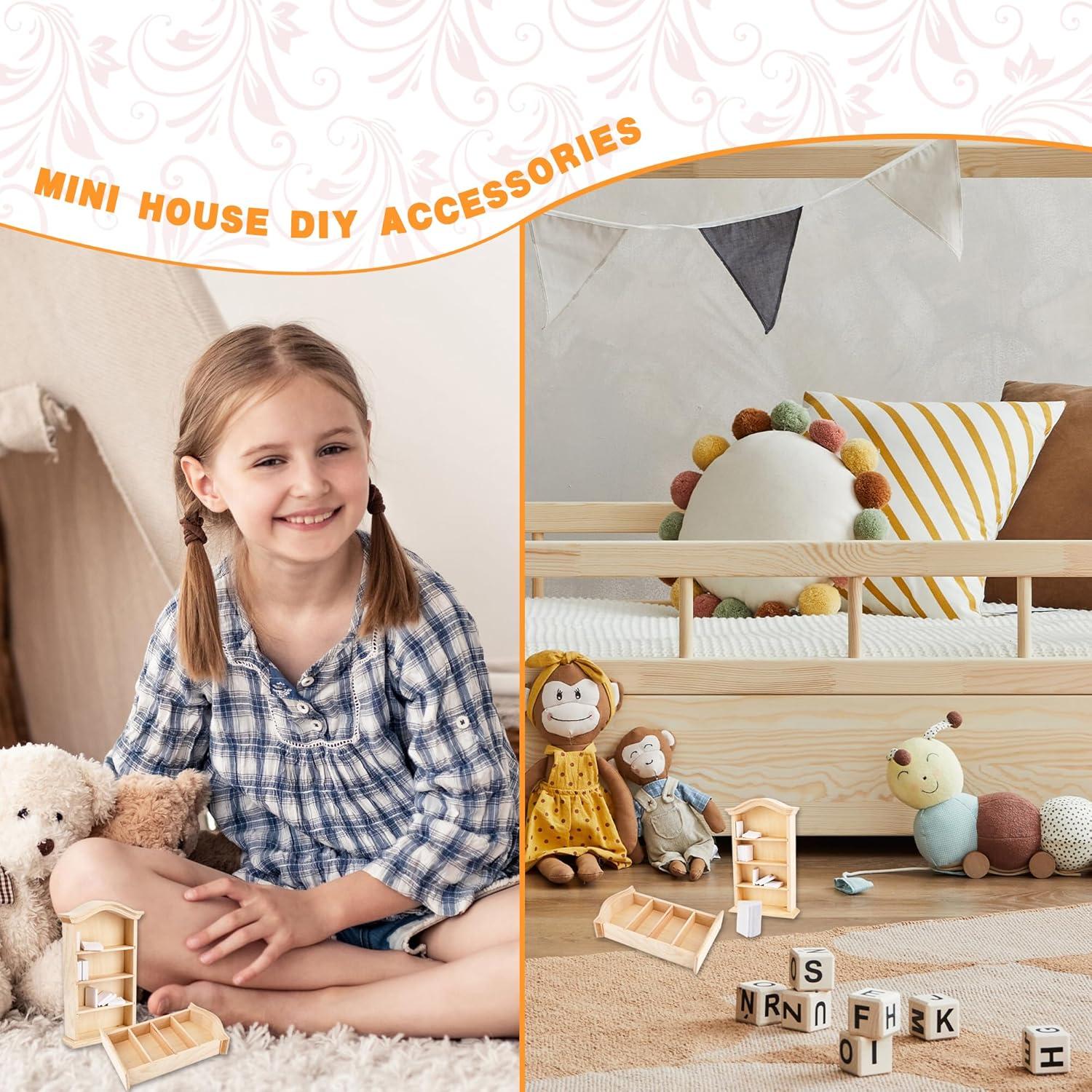 Mini Estantería de Madera Kugliwa con 50 Libros Blancos 4 Pisos