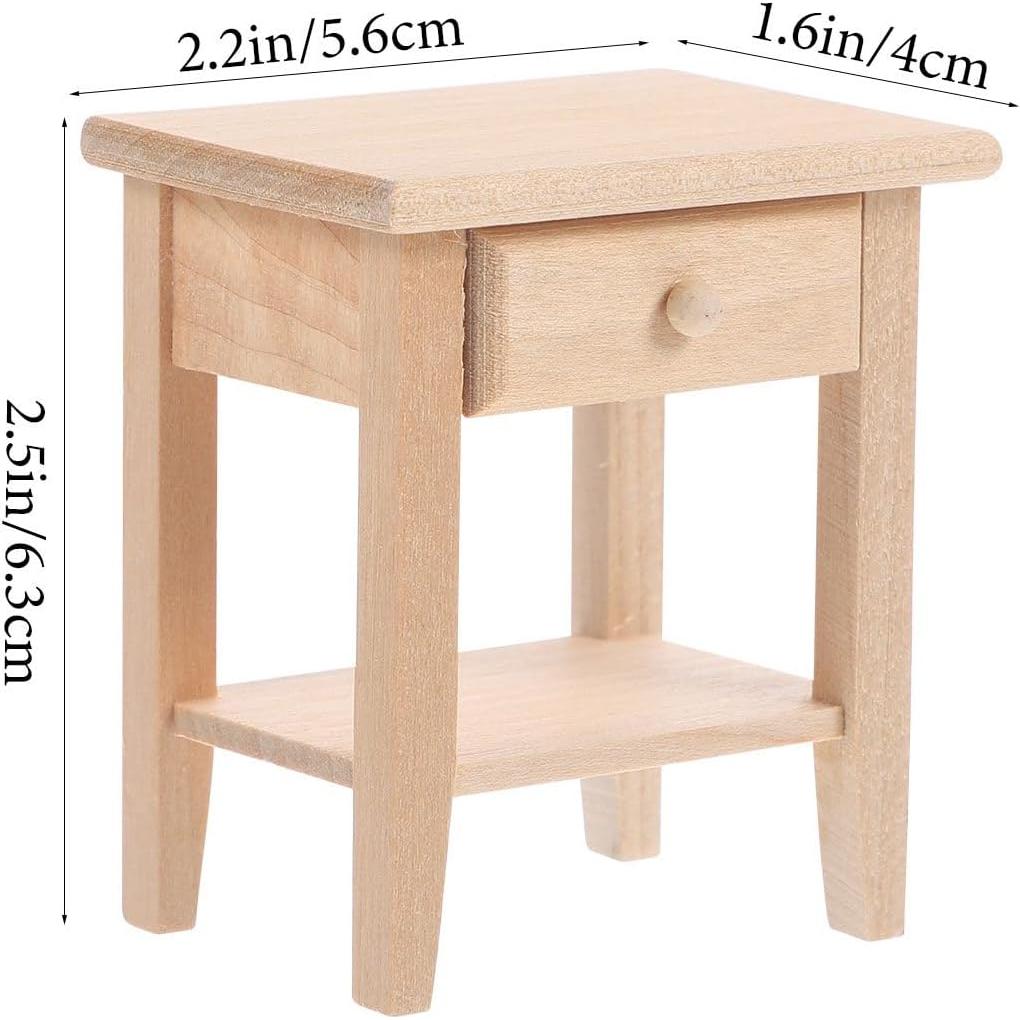 Mesita de Noche Miniatura SAFIGLE de Madera 6.3x5.1 cm