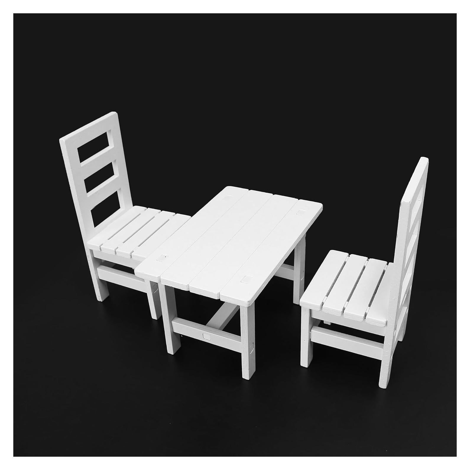 Juego de Muebles para Casa de Muñecas Marsrut 1:6 - Mesa y 2 Sillas