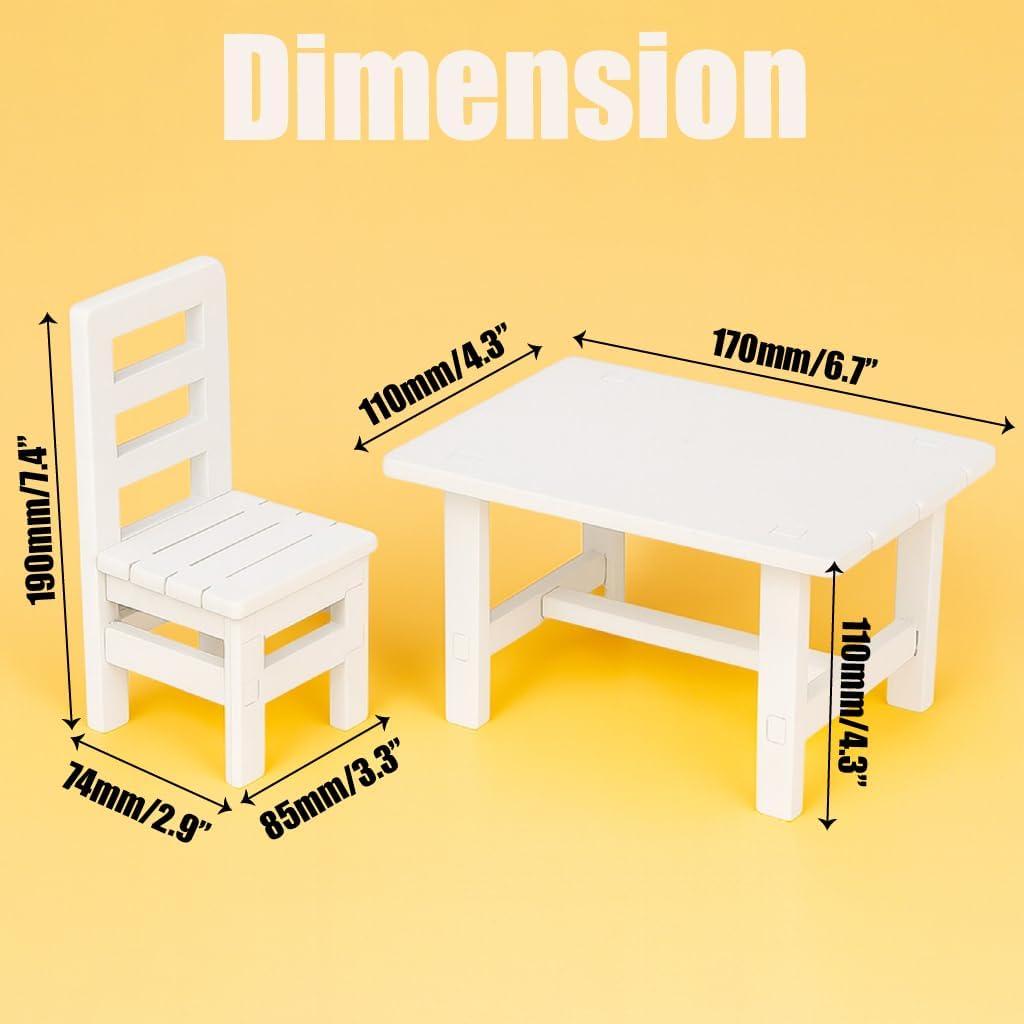 Juego de Muebles para Casa de Muñecas Marsrut 1:6 - Mesa y 2 Sillas