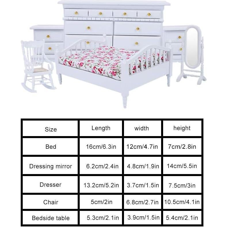 Juego de Muebles para Casa de Muñecas Tyenaza 6 Piezas Madera