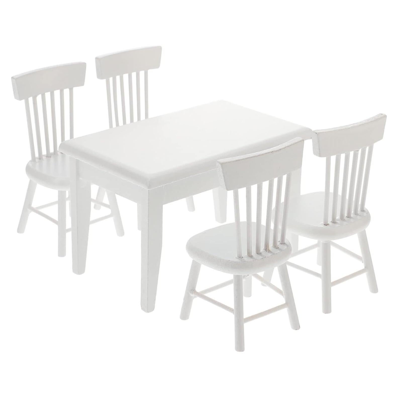 Conjunto Miniatura Mesa y Sillas Beaupretty para Casa de Muñecas