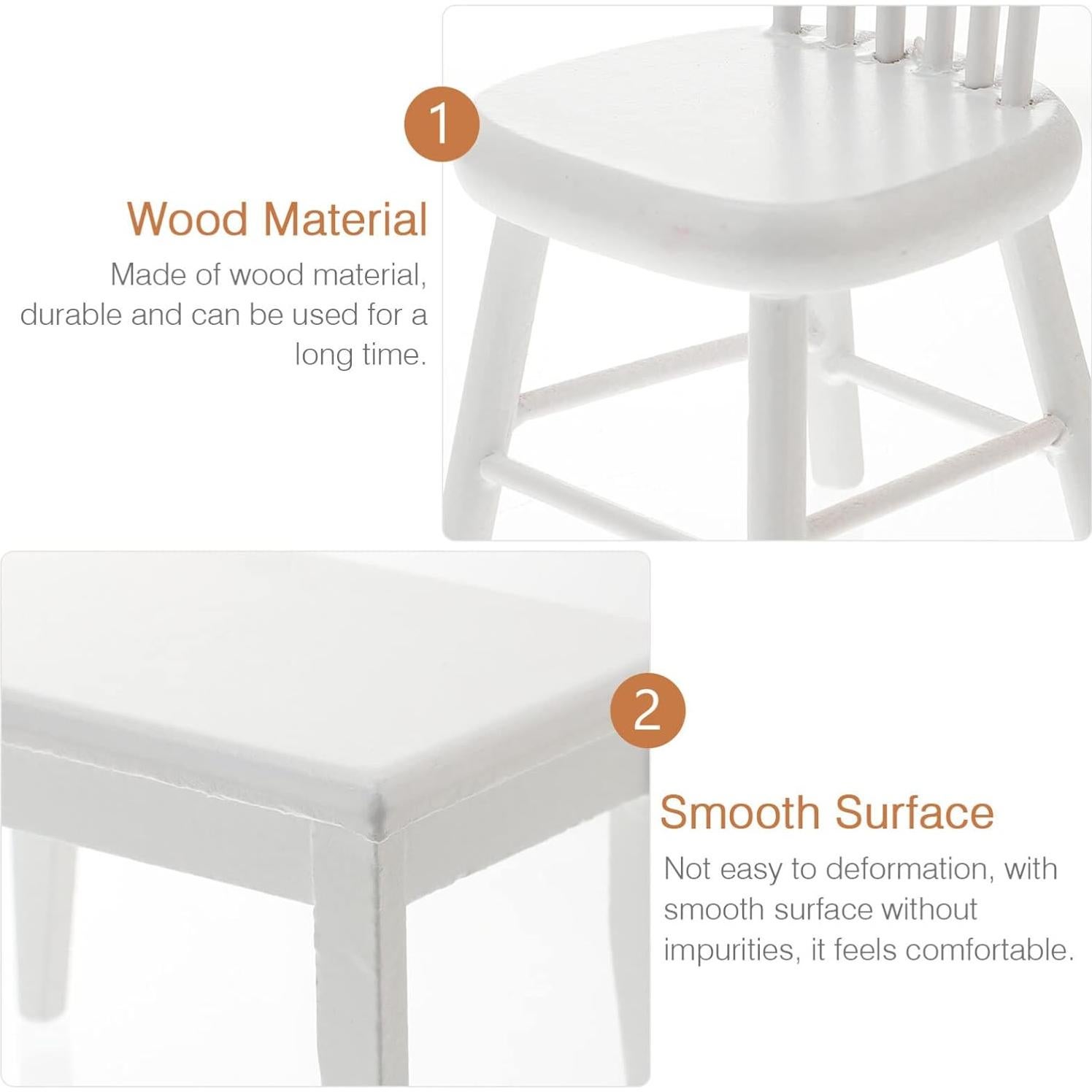 Conjunto Miniatura Mesa y Sillas Beaupretty para Casa de Muñecas