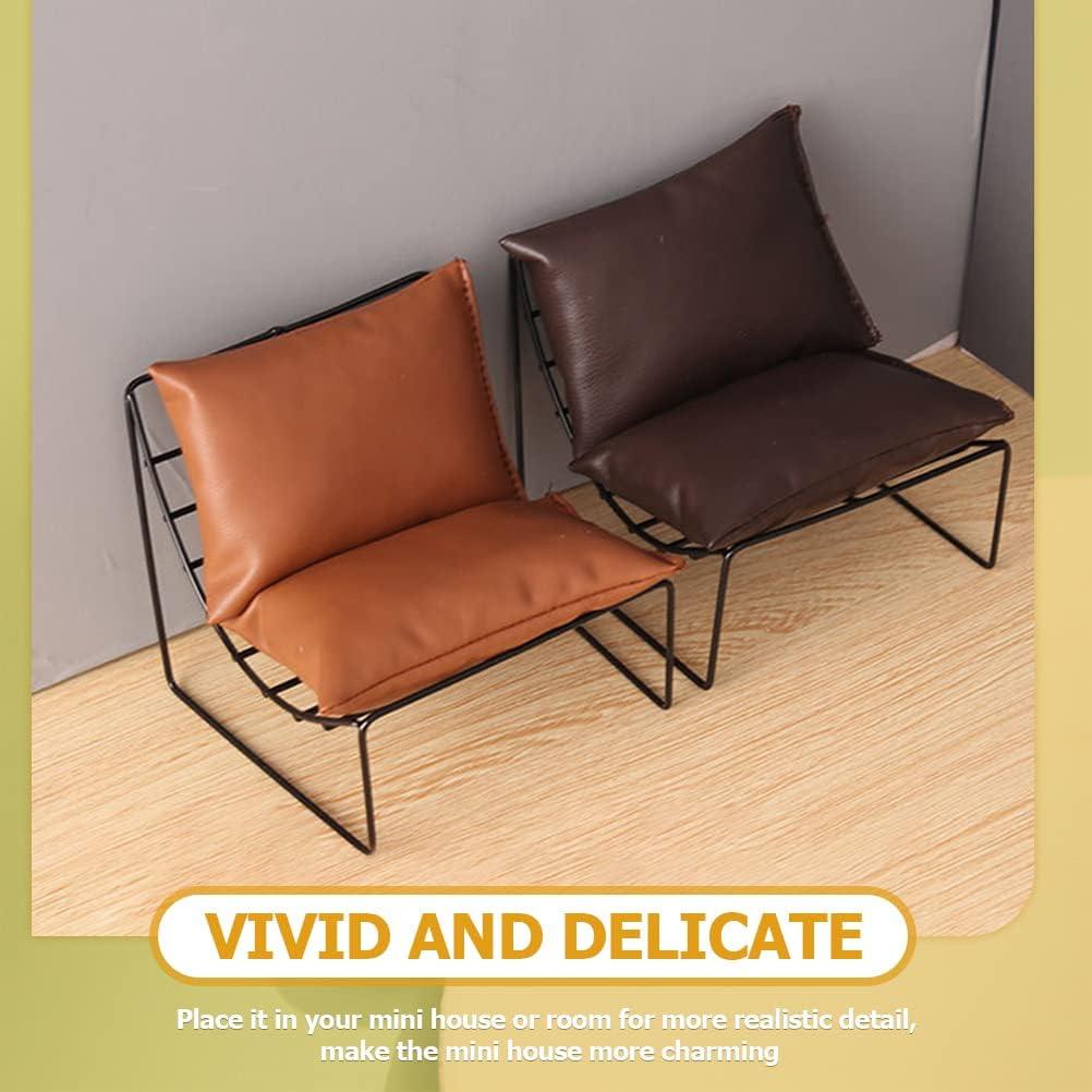 Sillas Miniatura LOGOFUN 2 Pcs para Casa de Muñecas 10.4 cm