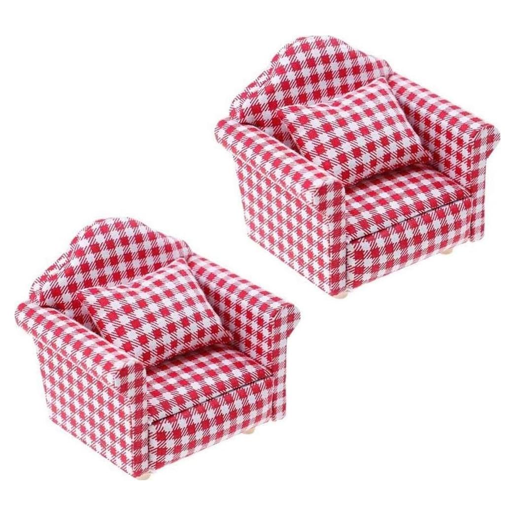 Juego de Sofá y Silla Miniatura Dream-Wonderland 1:12 Madera