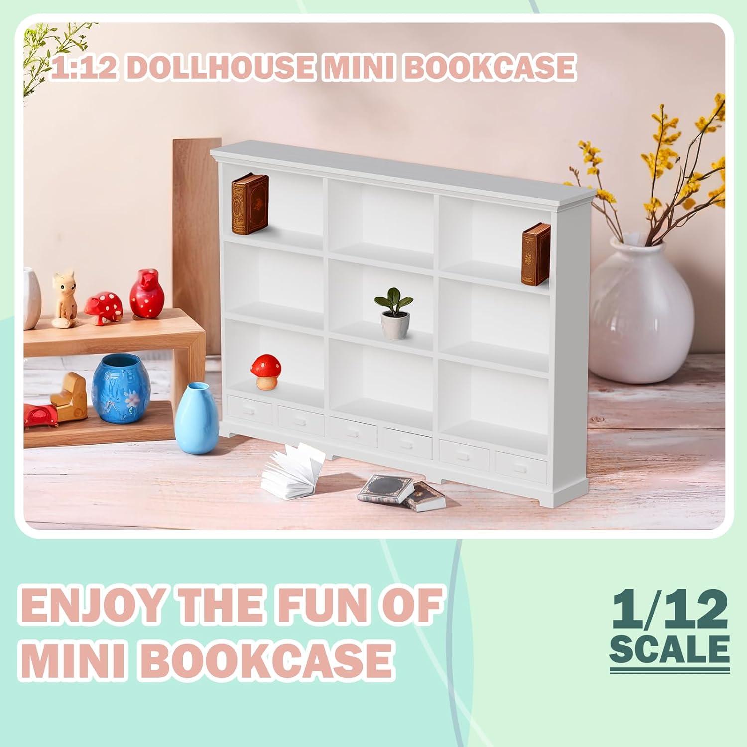 Estante de Casa de Muñecas XYMTOY 1:12 Blanco Multifuncional