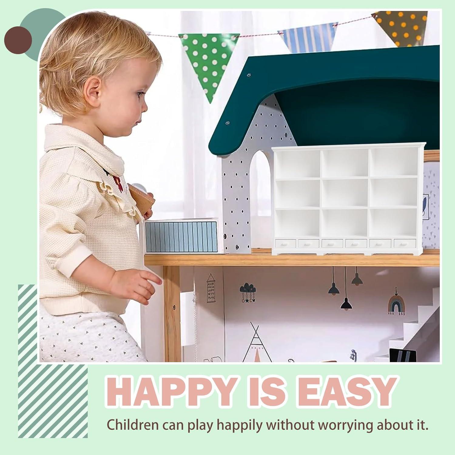 Estante de Casa de Muñecas XYMTOY 1:12 Blanco Multifuncional