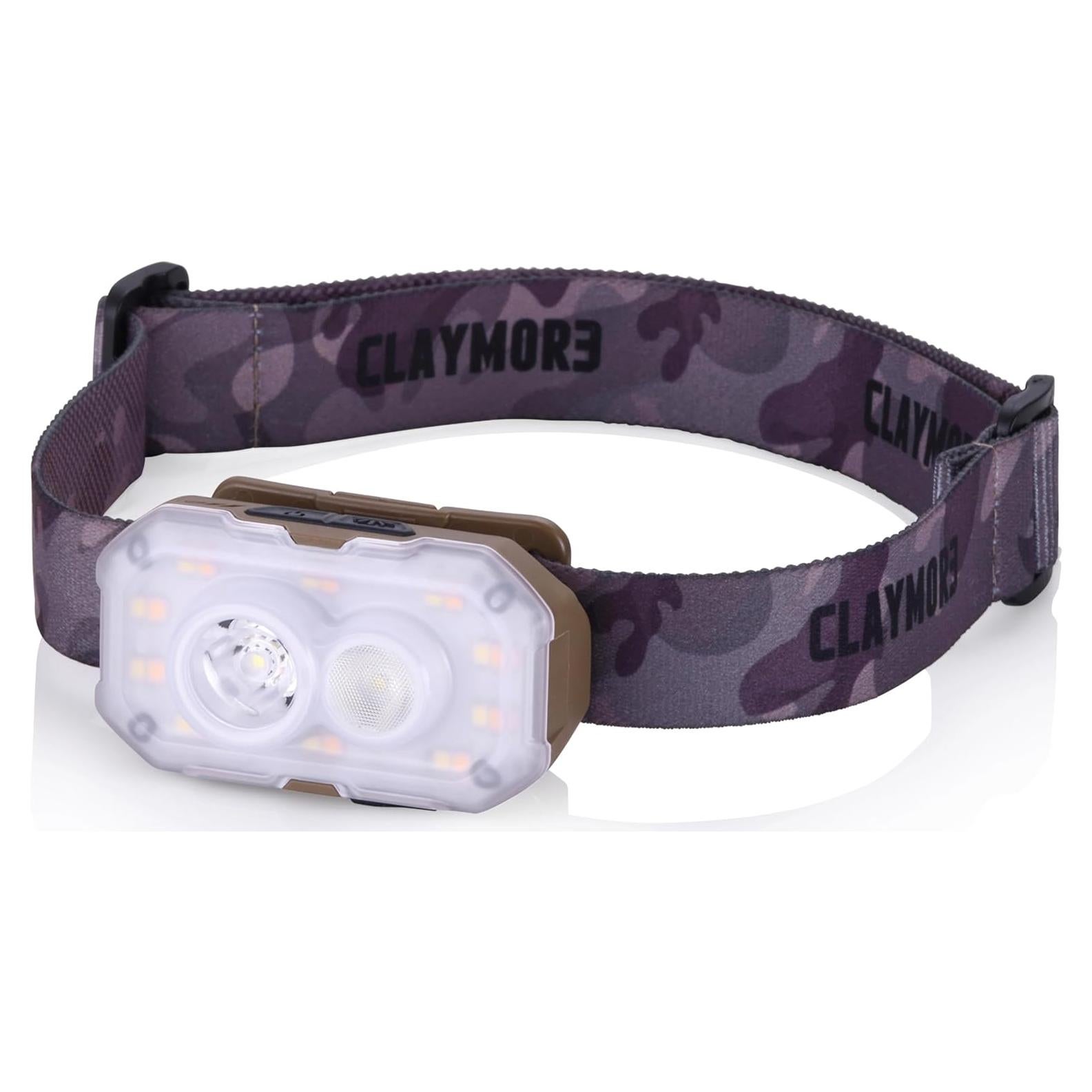 Linterna Frontal Claymore Heady+ Tan LED Recargable 600 Lúmenes