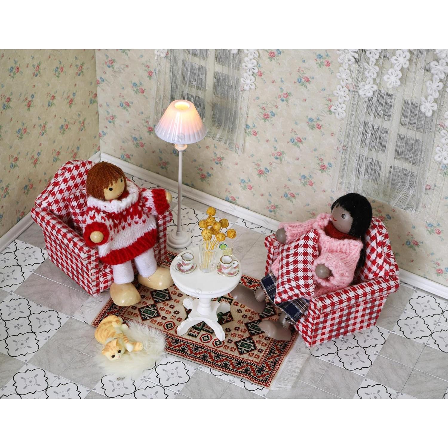 Juego de Muebles para Casa de Muñecas iLAND 1:12 Sofás y Mesa